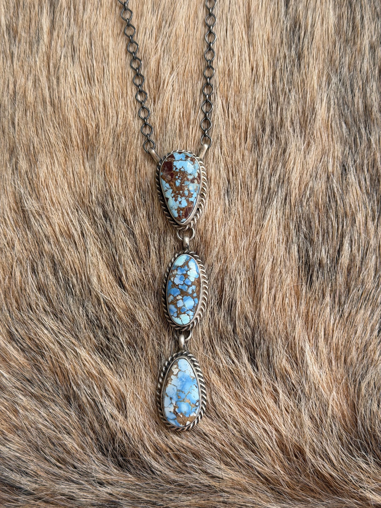 Golden Hills Turquoise Lariat Necklace