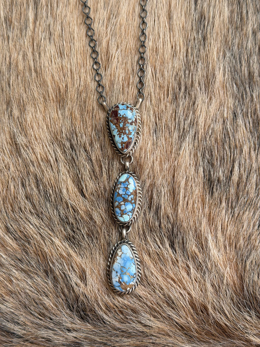 Golden Hills Turquoise Lariat Necklace
