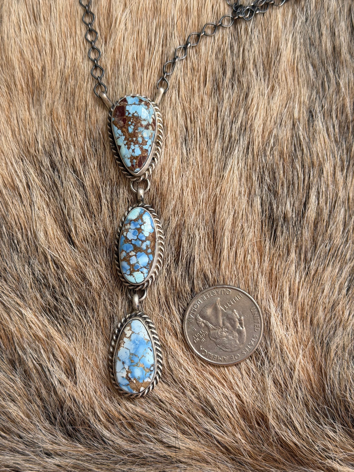 Golden Hills Turquoise Lariat Necklace