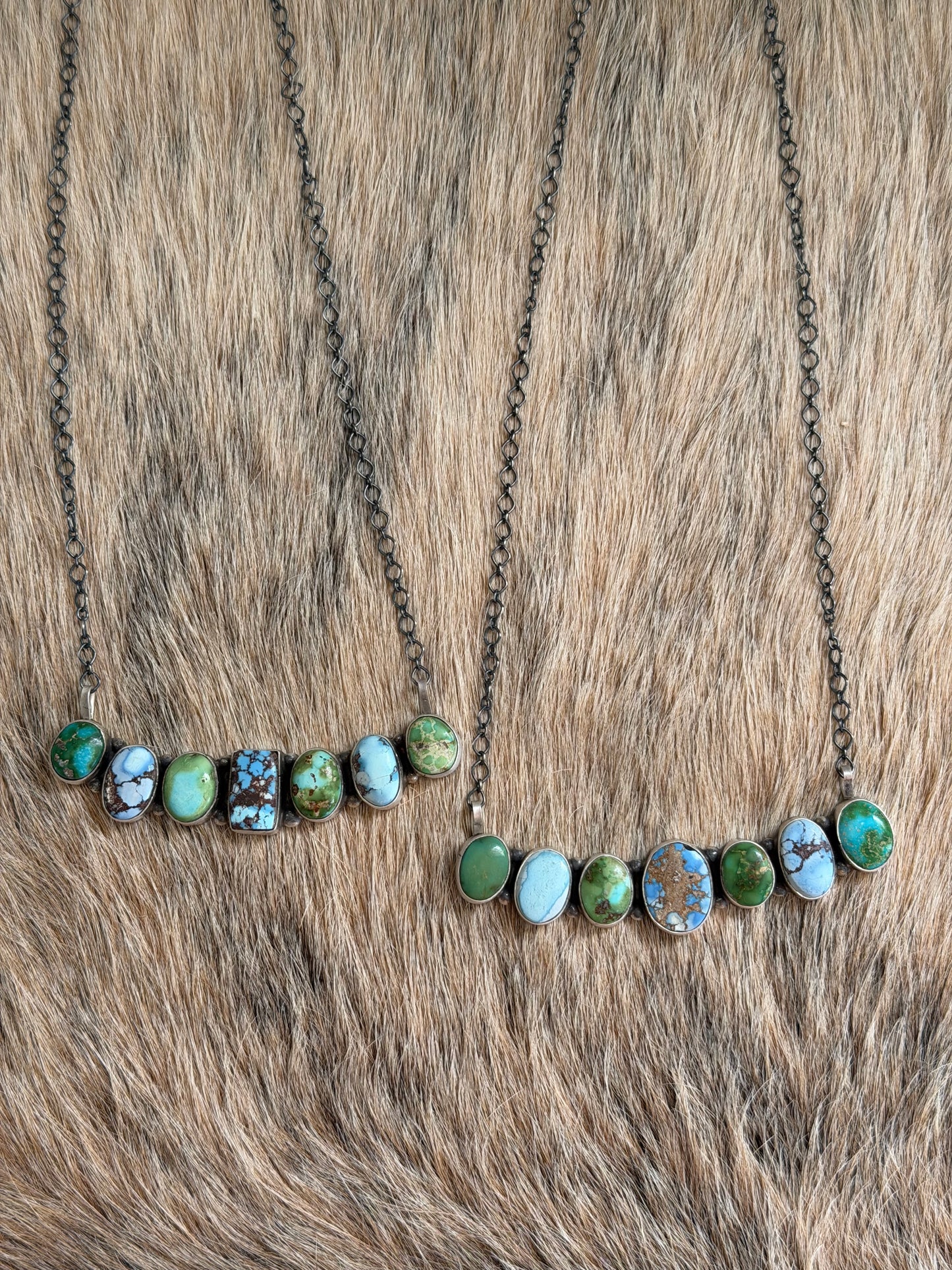 Golden Hills and Sonoran Gold Turquoise Cluster Bar Necklace