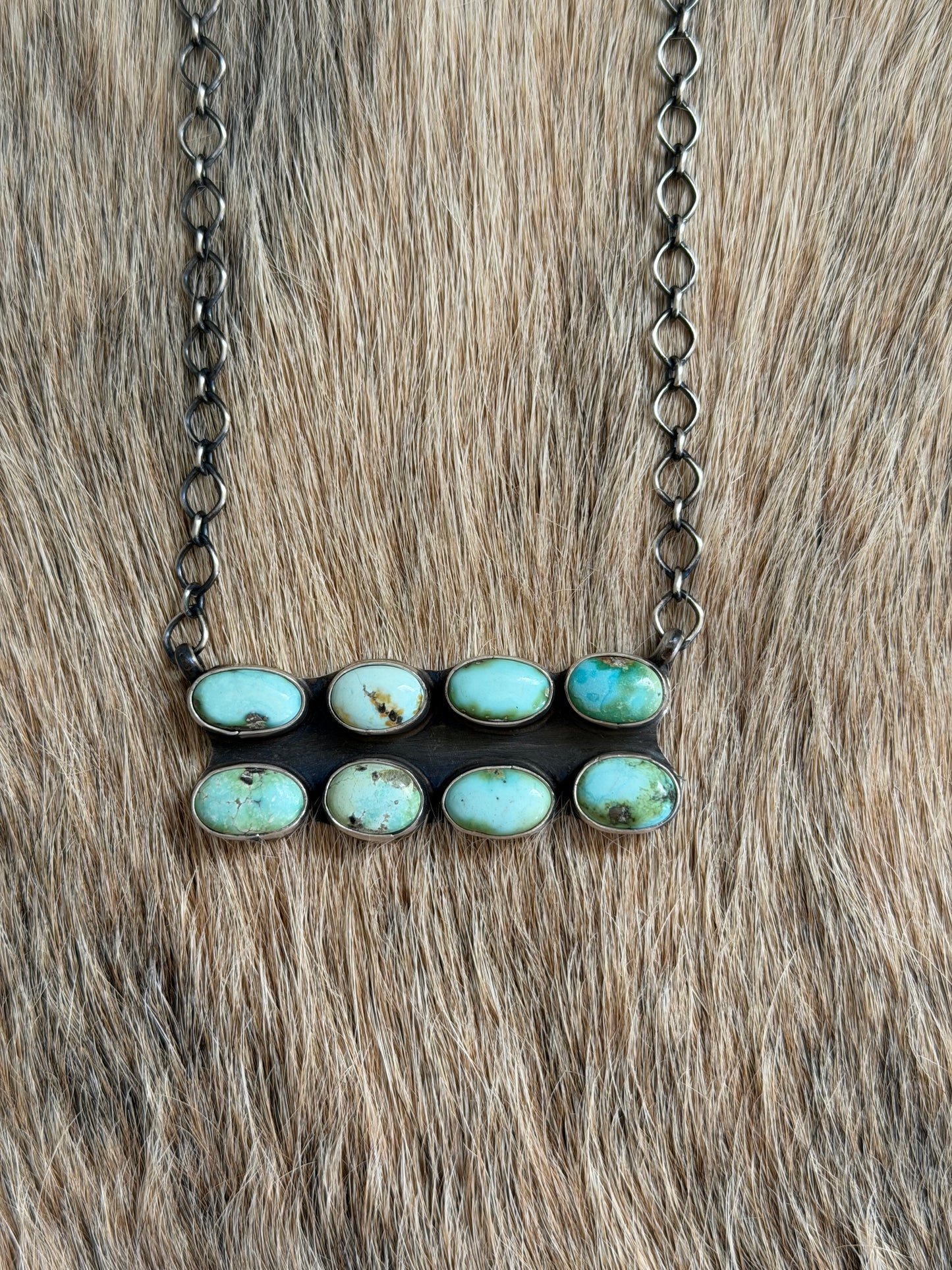 Sonoran Gold Turquoise Cluster Bar Necklace
