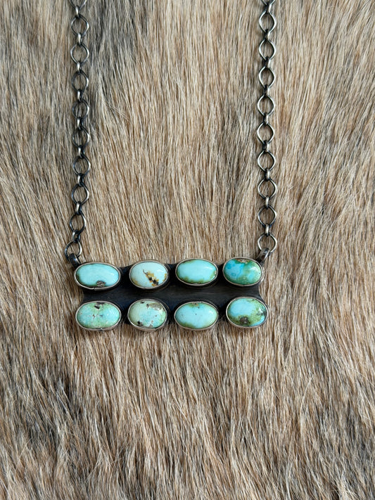 Sonoran Gold Turquoise Cluster Bar Necklace