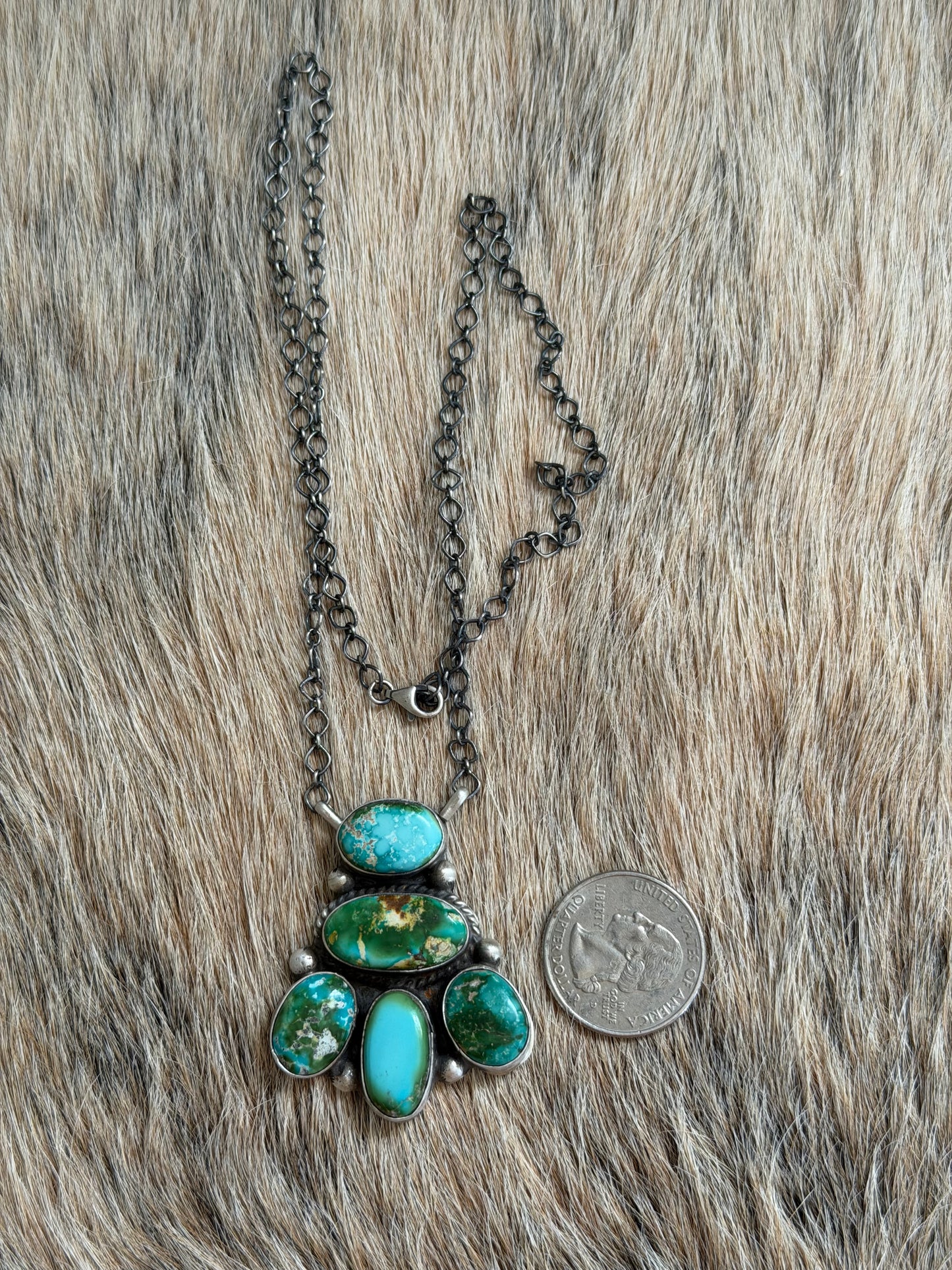 Sonoran Gold Turquoise Cluster Necklace