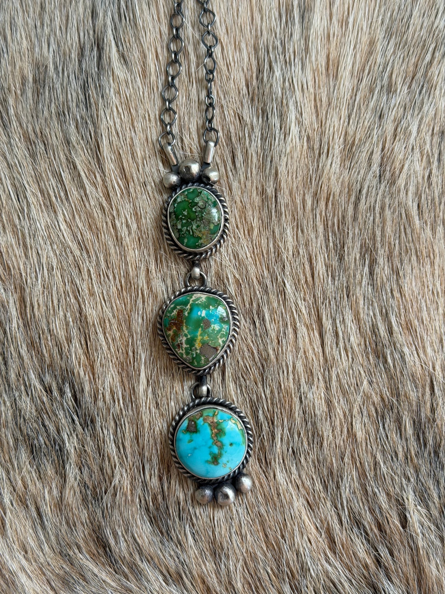Sonoran Gold Turquoise Lariat Necklace