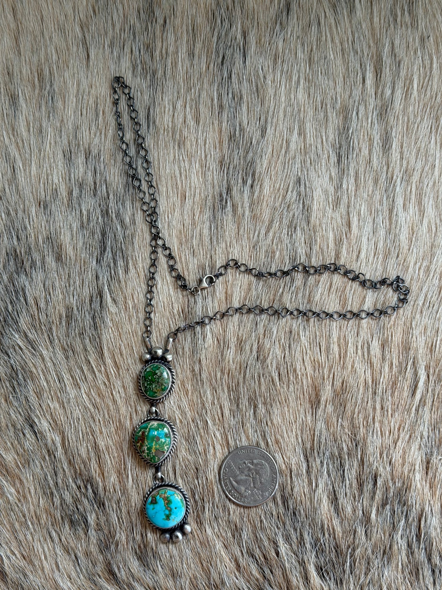 Sonoran Gold Turquoise Lariat Necklace