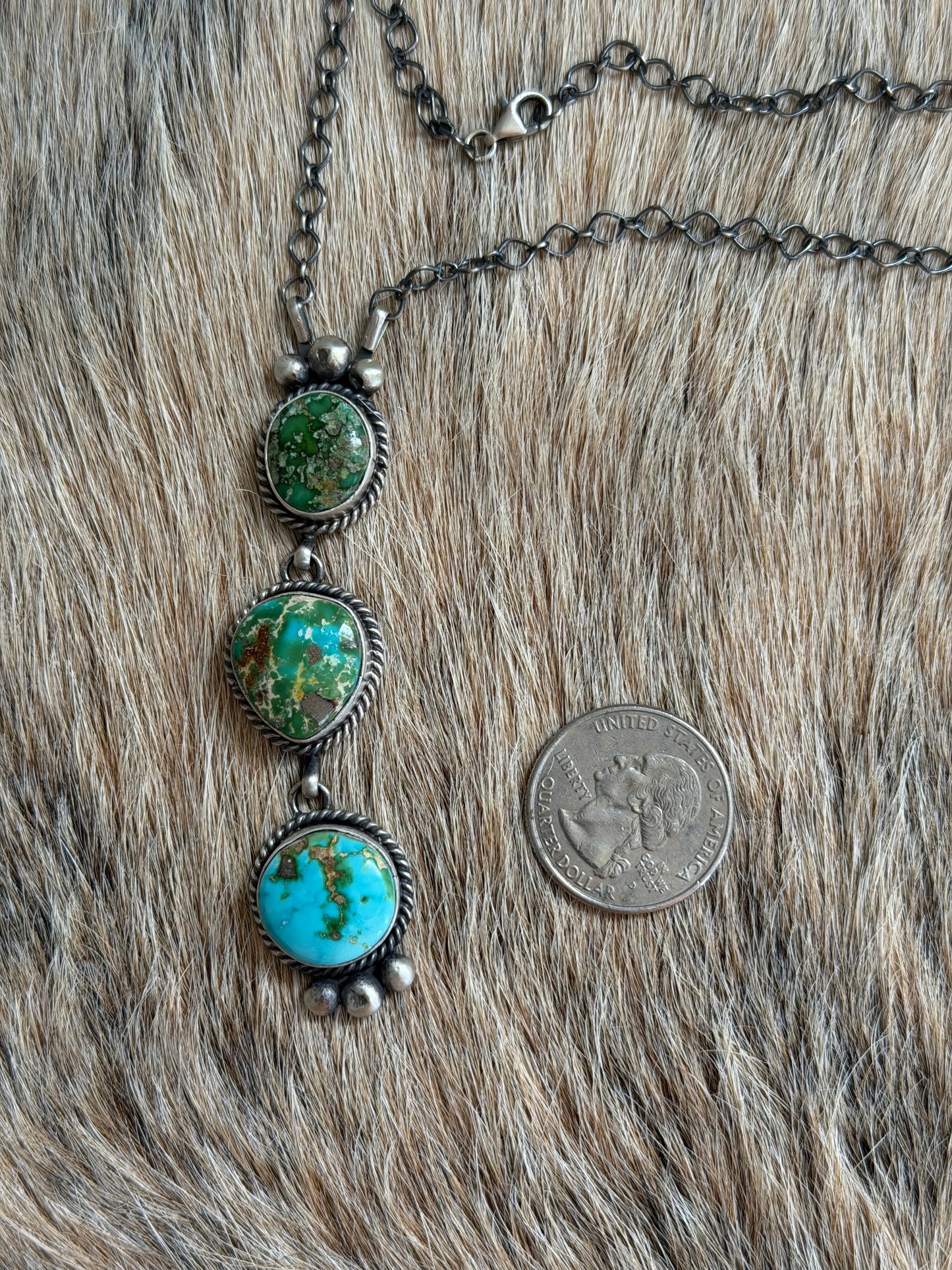 Sonoran Gold Turquoise Lariat Necklace