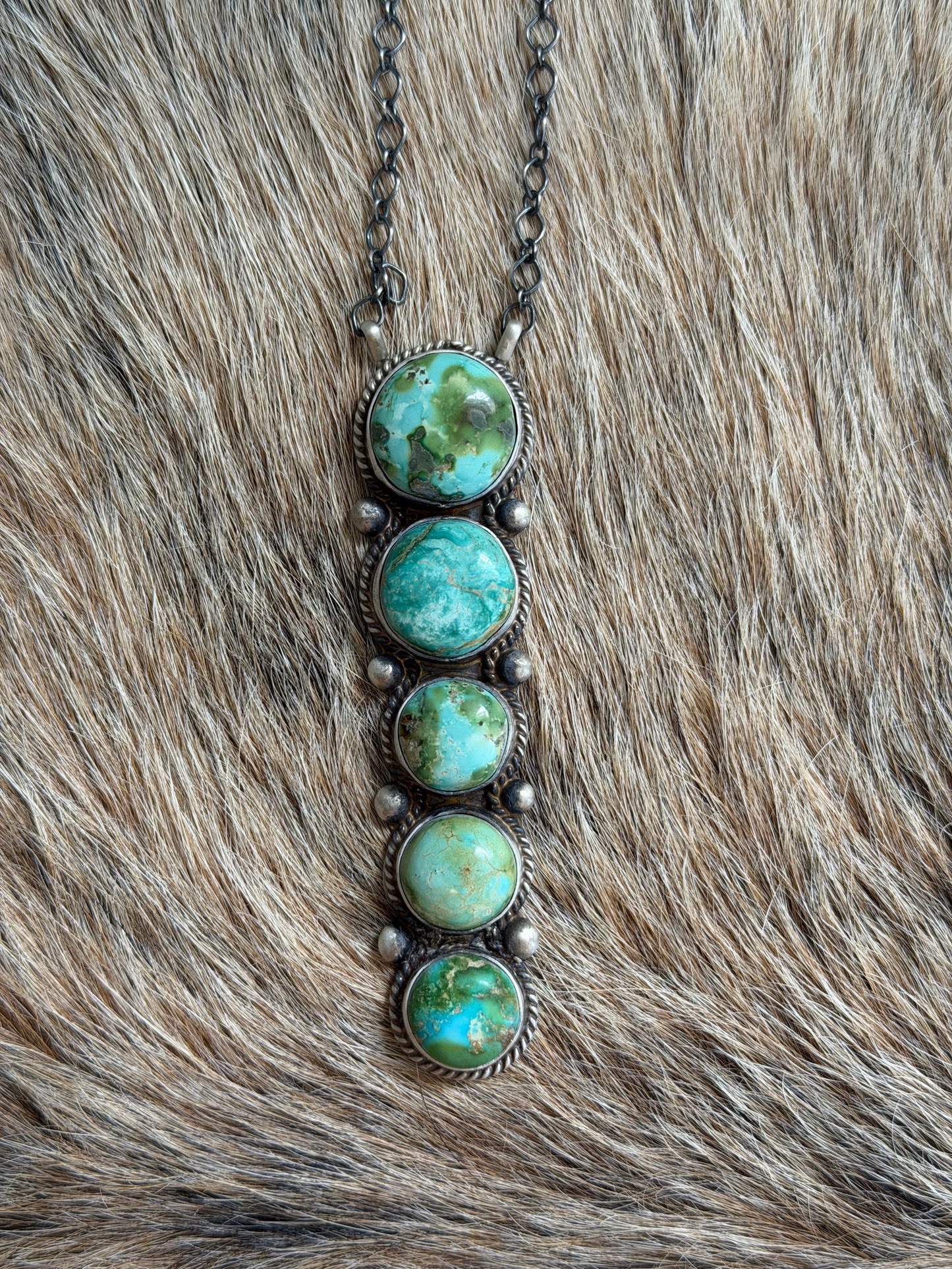 Sonoran Gold Turquoise Lariat Necklace