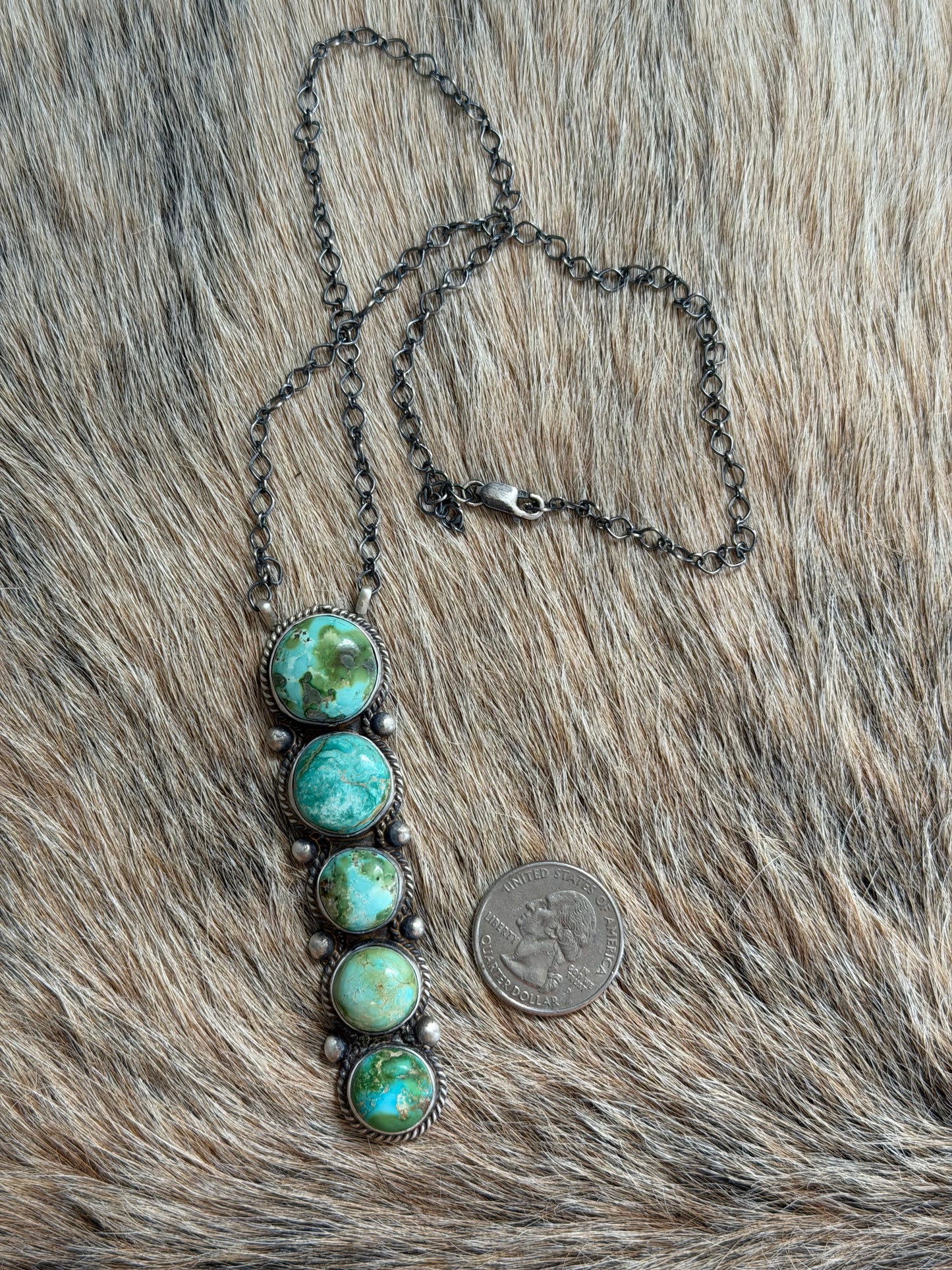 Sonoran Gold Turquoise Lariat Necklace