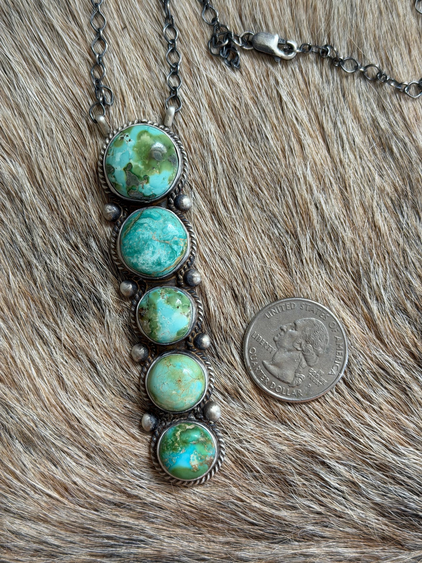 Sonoran Gold Turquoise Lariat Necklace