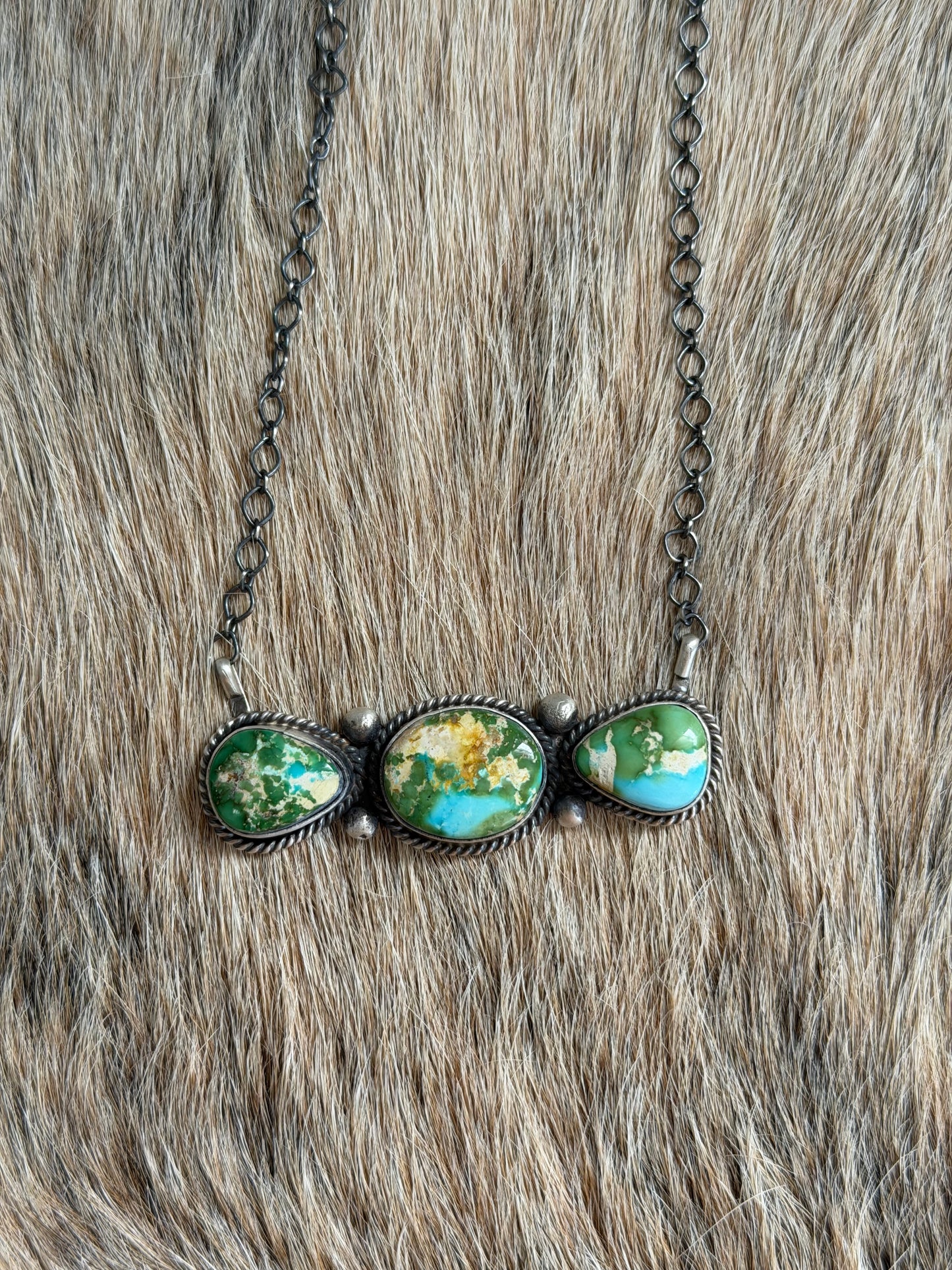 Sonoran Gold Turquoise Cluster Necklace
