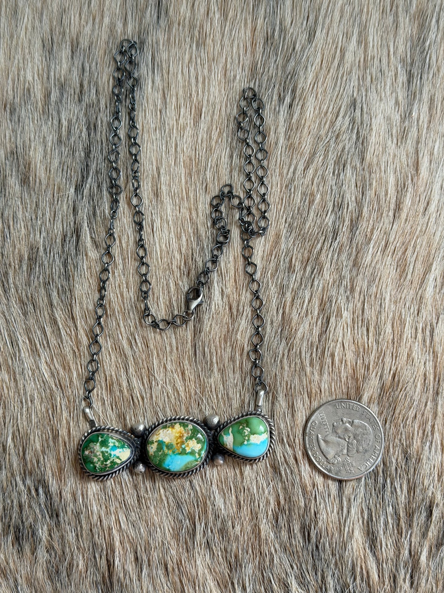 Sonoran Gold Turquoise Cluster Necklace