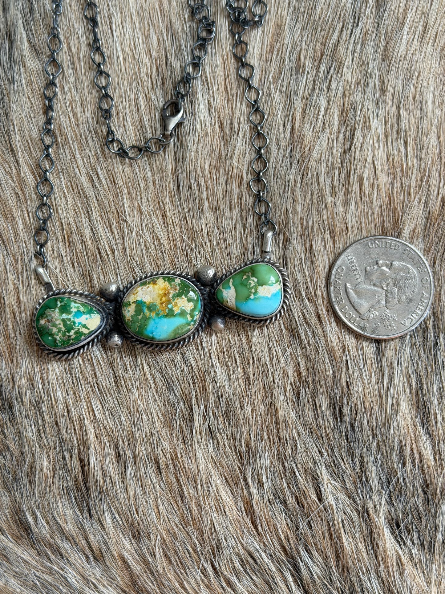 Sonoran Gold Turquoise Cluster Necklace