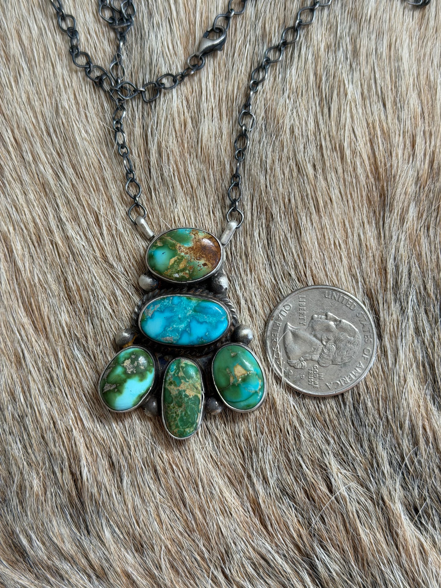 Sonoran Gold Turquoise Cluster Necklace