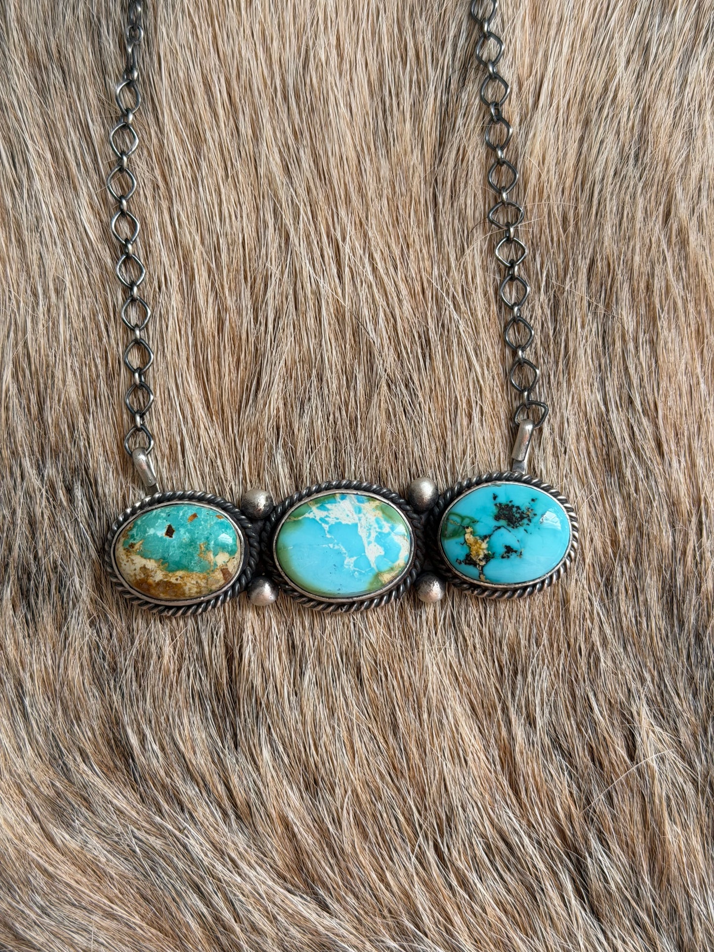 Sonoran Gold Turquoise Cluster Necklace