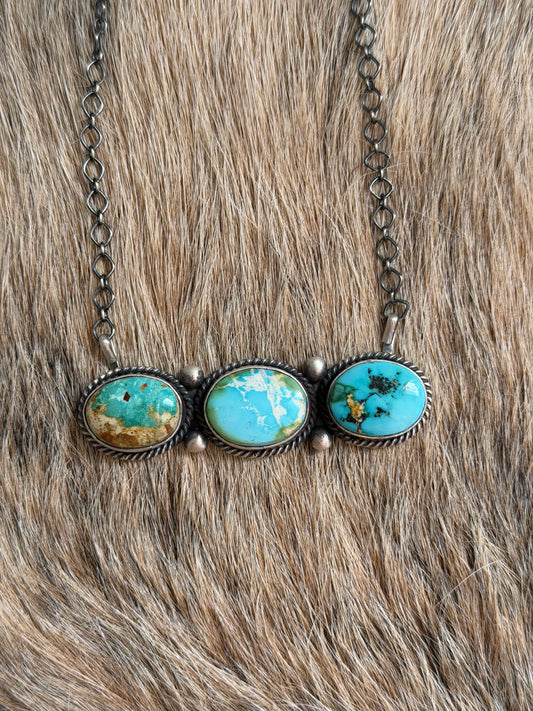 Sonoran Gold Turquoise Cluster Necklace