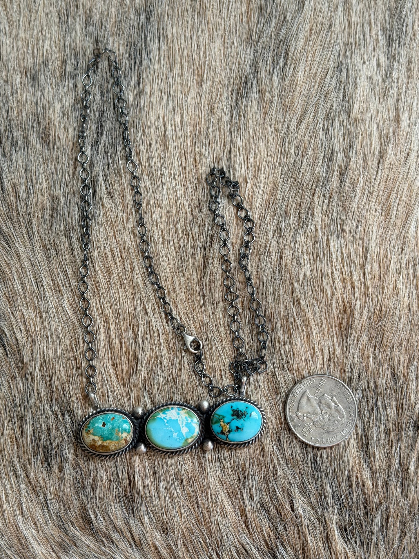 Sonoran Gold Turquoise Cluster Necklace