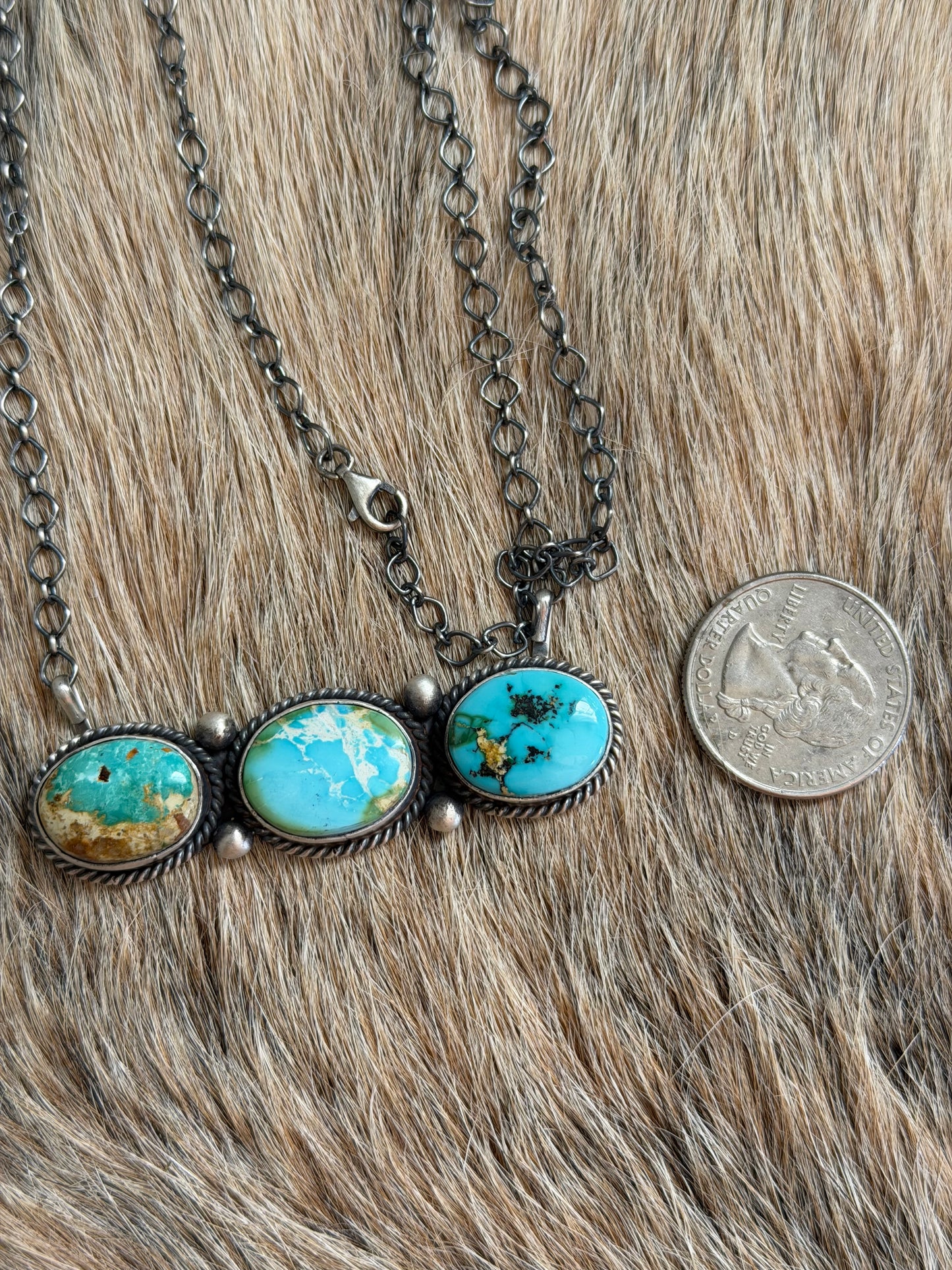Sonoran Gold Turquoise Cluster Necklace