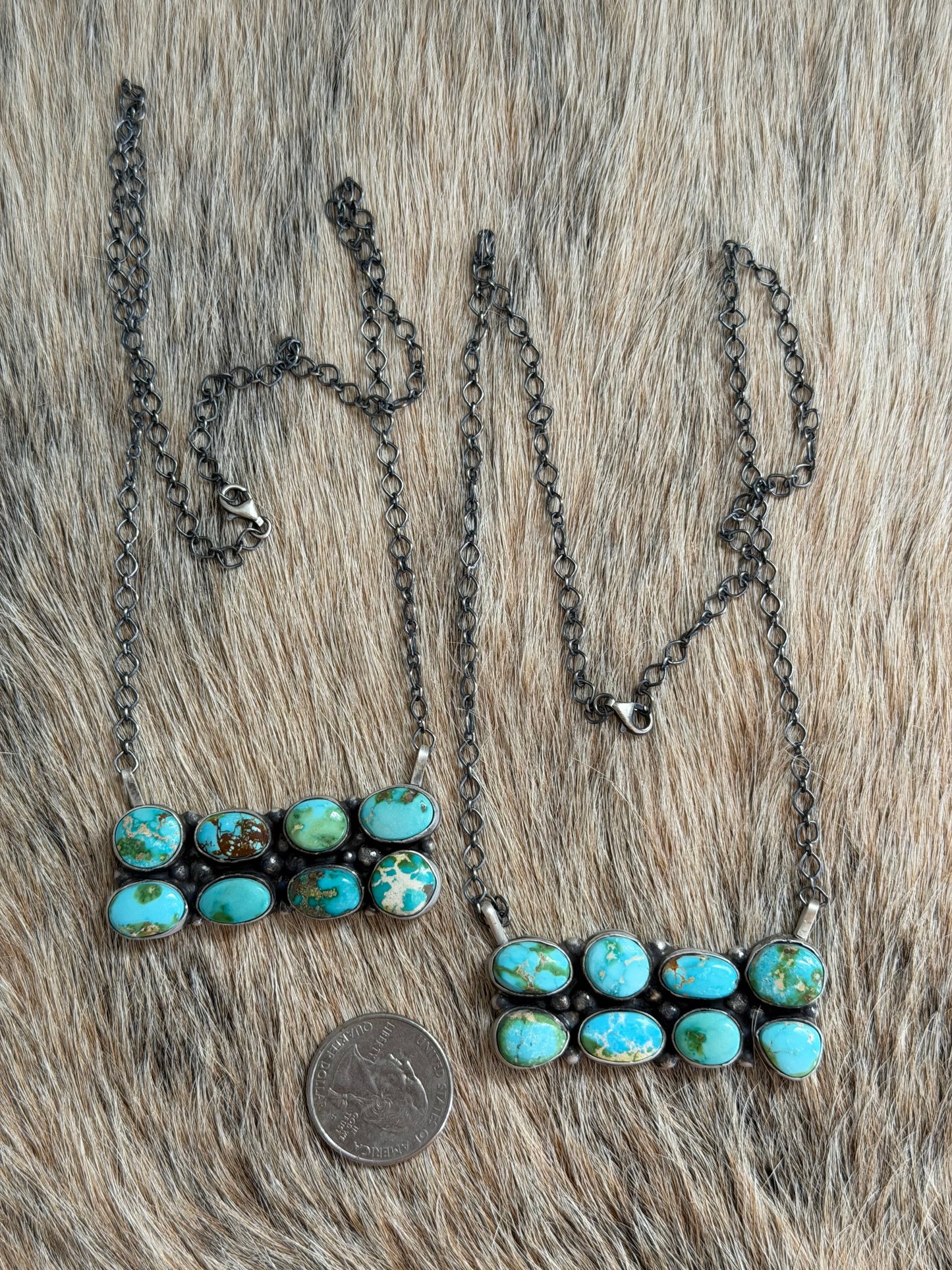 Sonoran Gold Turquoise Cluster Necklace