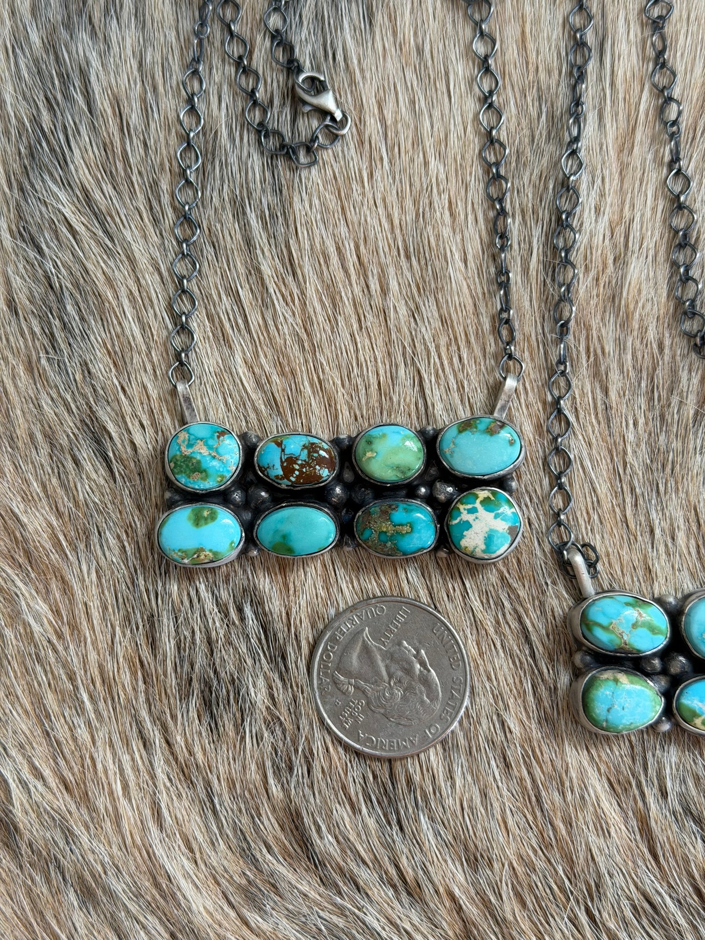 Sonoran Gold Turquoise Cluster Necklace