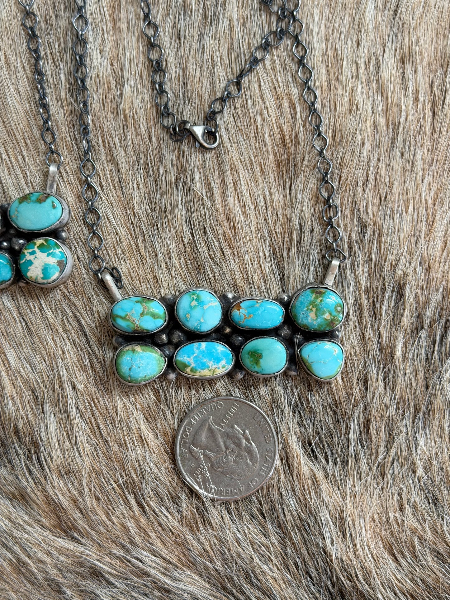 Sonoran Gold Turquoise Cluster Necklace