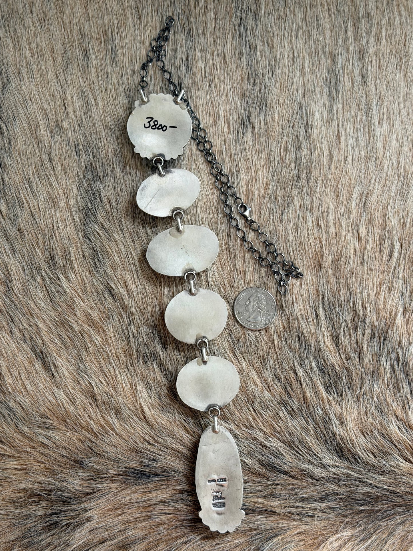 HUGE Sonoran Gold Turquoise Cluster Lariat Necklace