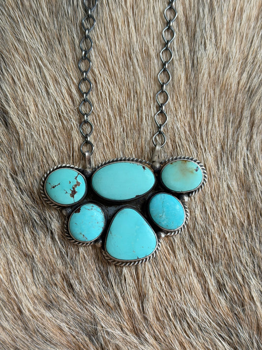 Turquoise Cluster Necklace