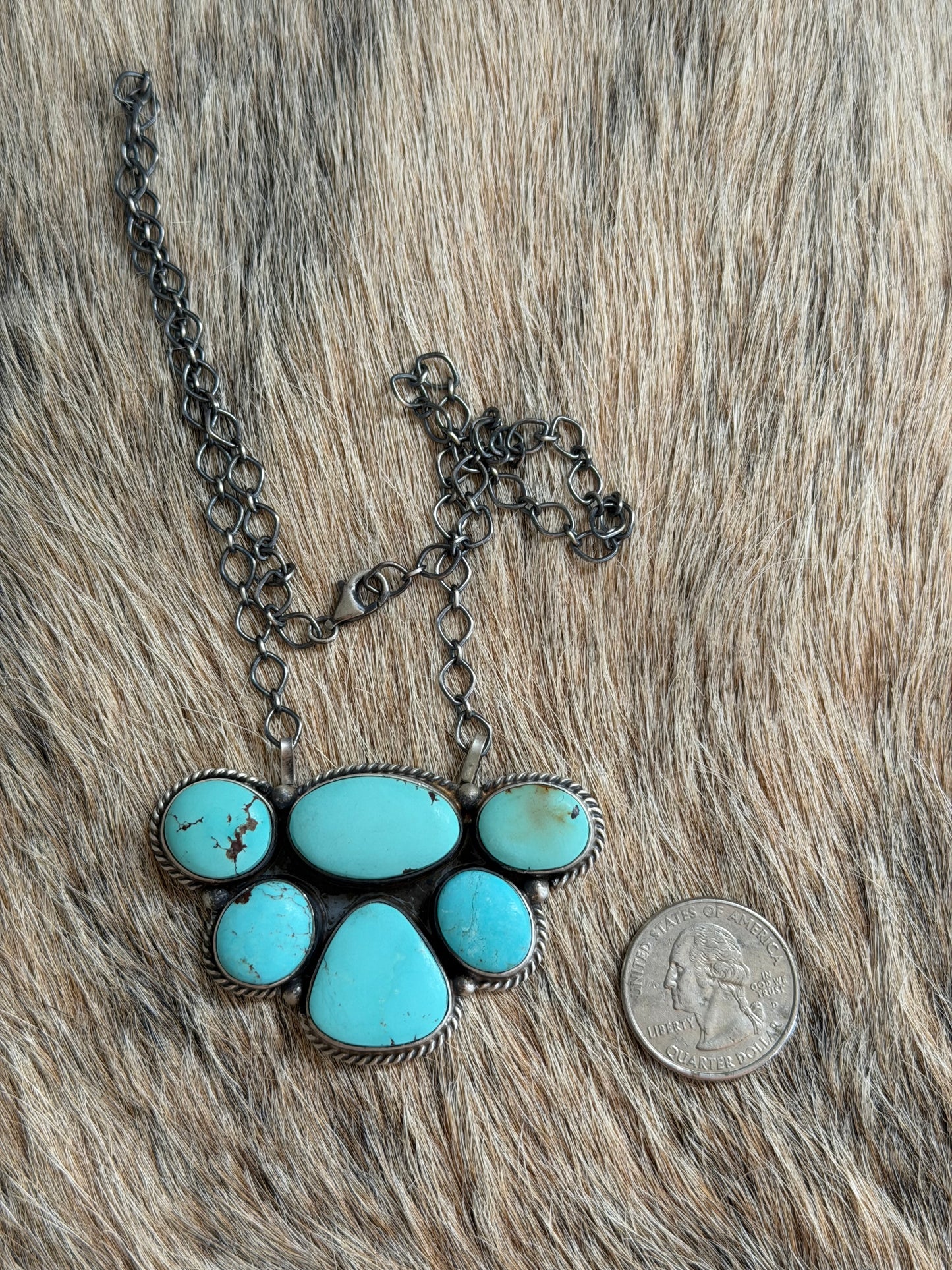 Turquoise Cluster Necklace