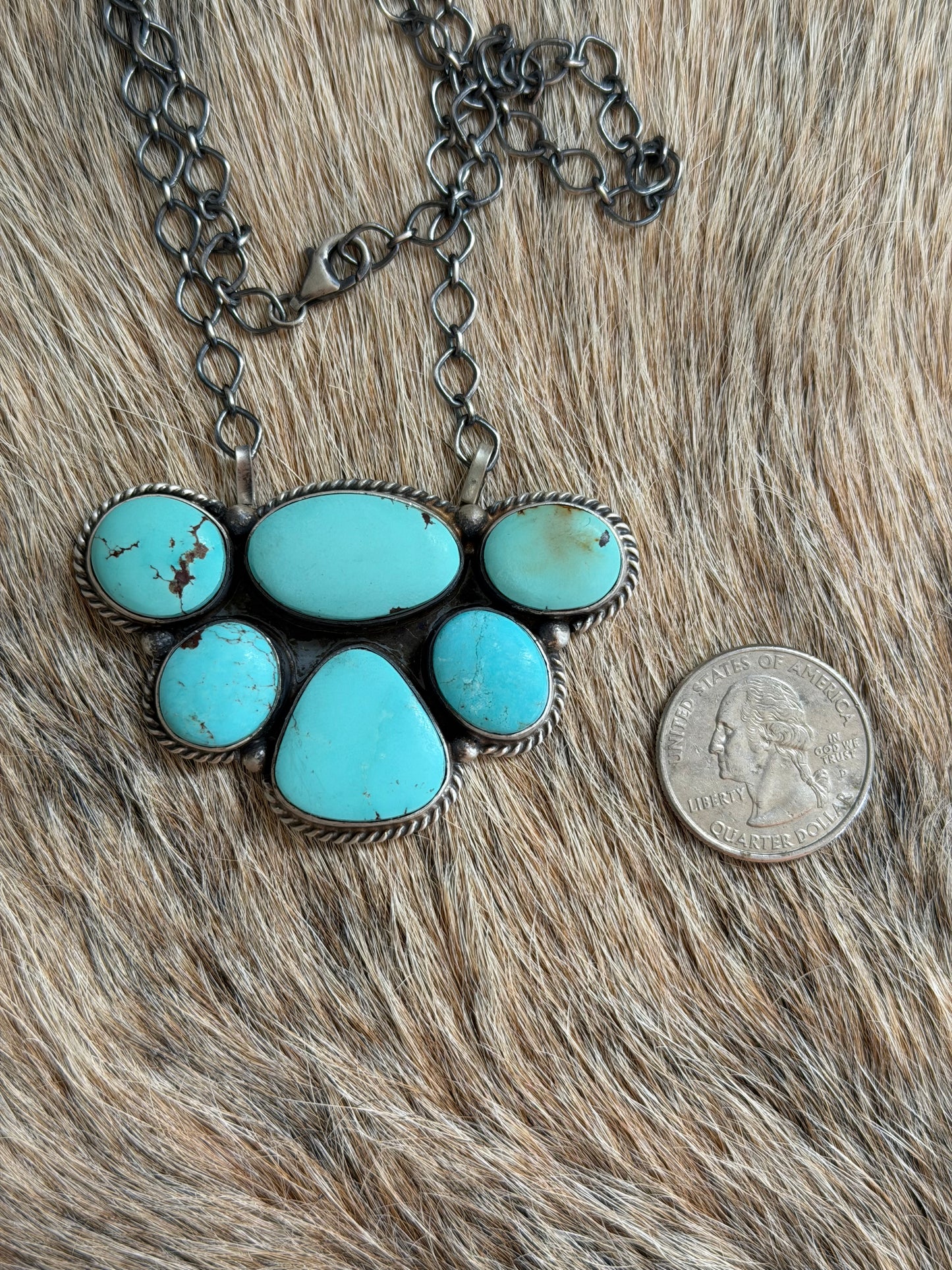 Turquoise Cluster Necklace