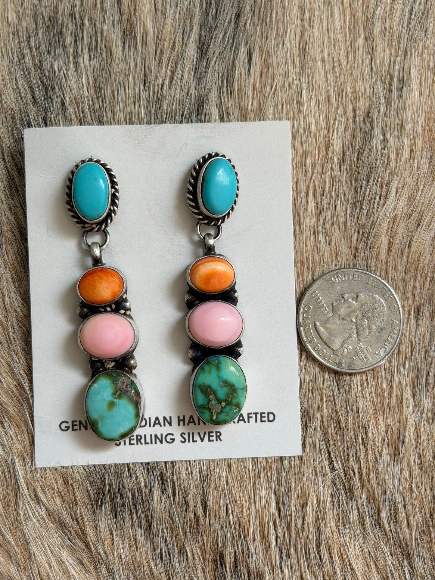 Multicolor Drop Stud Earrings