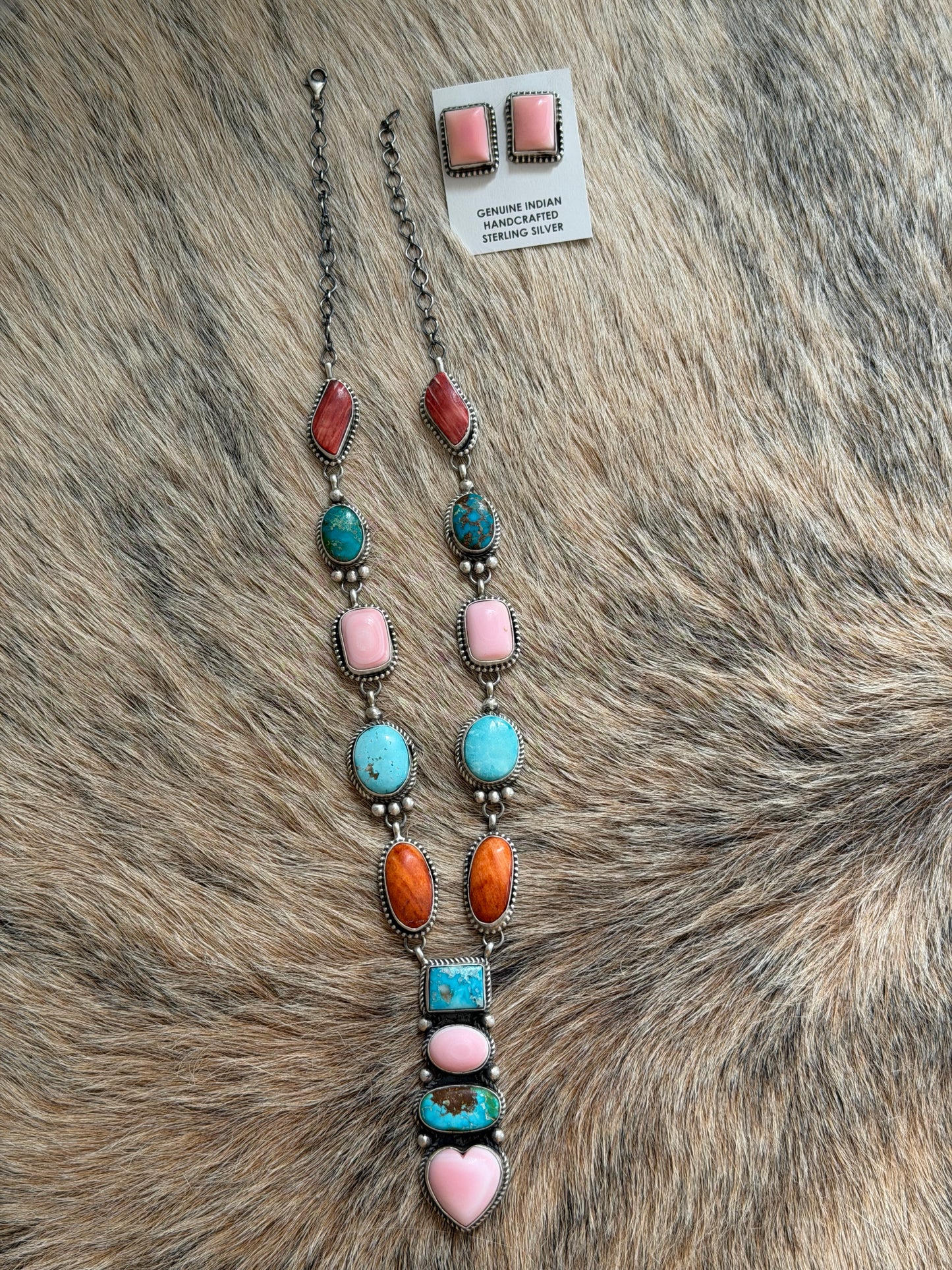 Multicolor Statement Necklace and Earrings Set