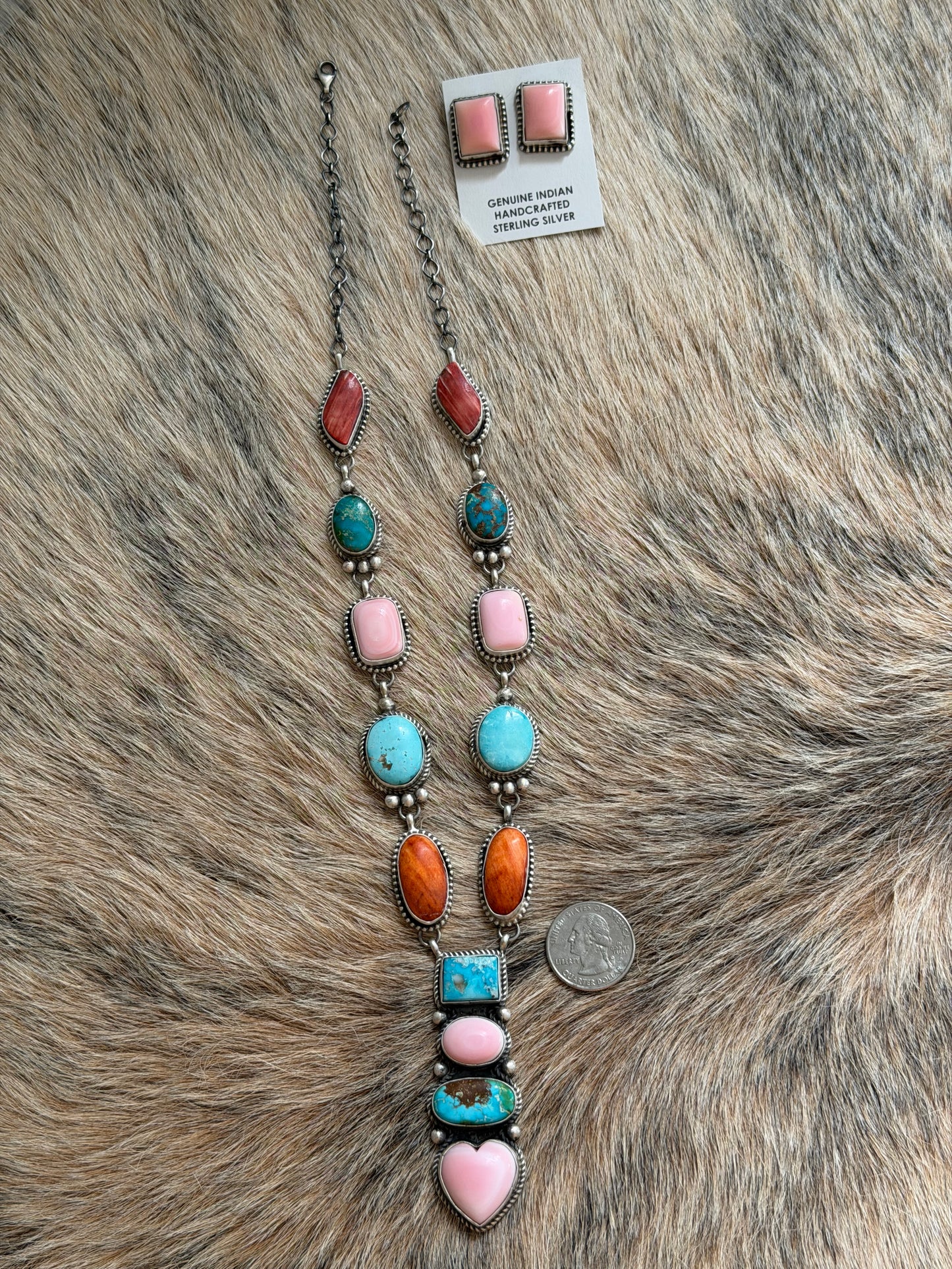 Multicolor Statement Necklace and Earrings Set