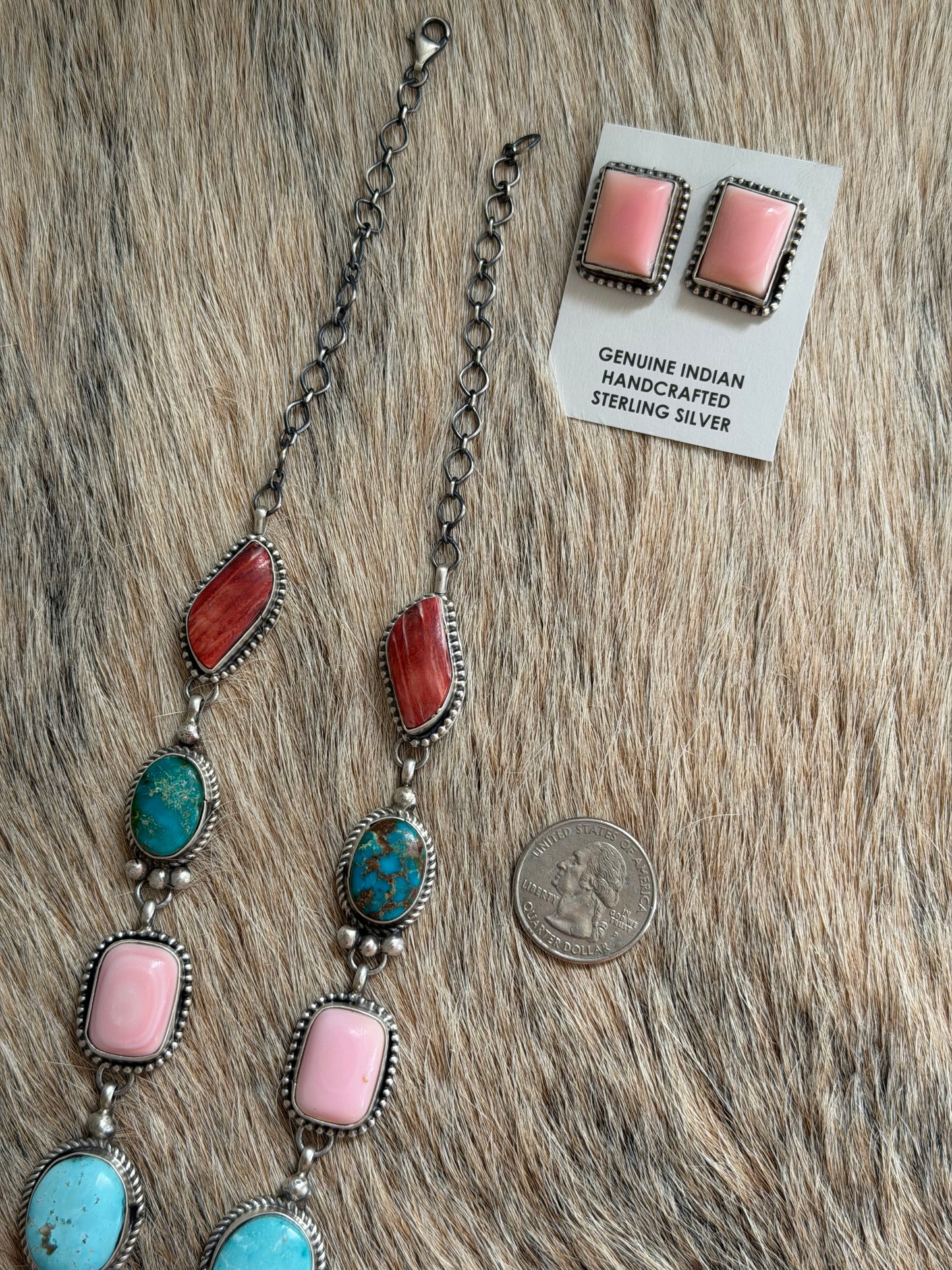 Multicolor Statement Necklace and Earrings Set