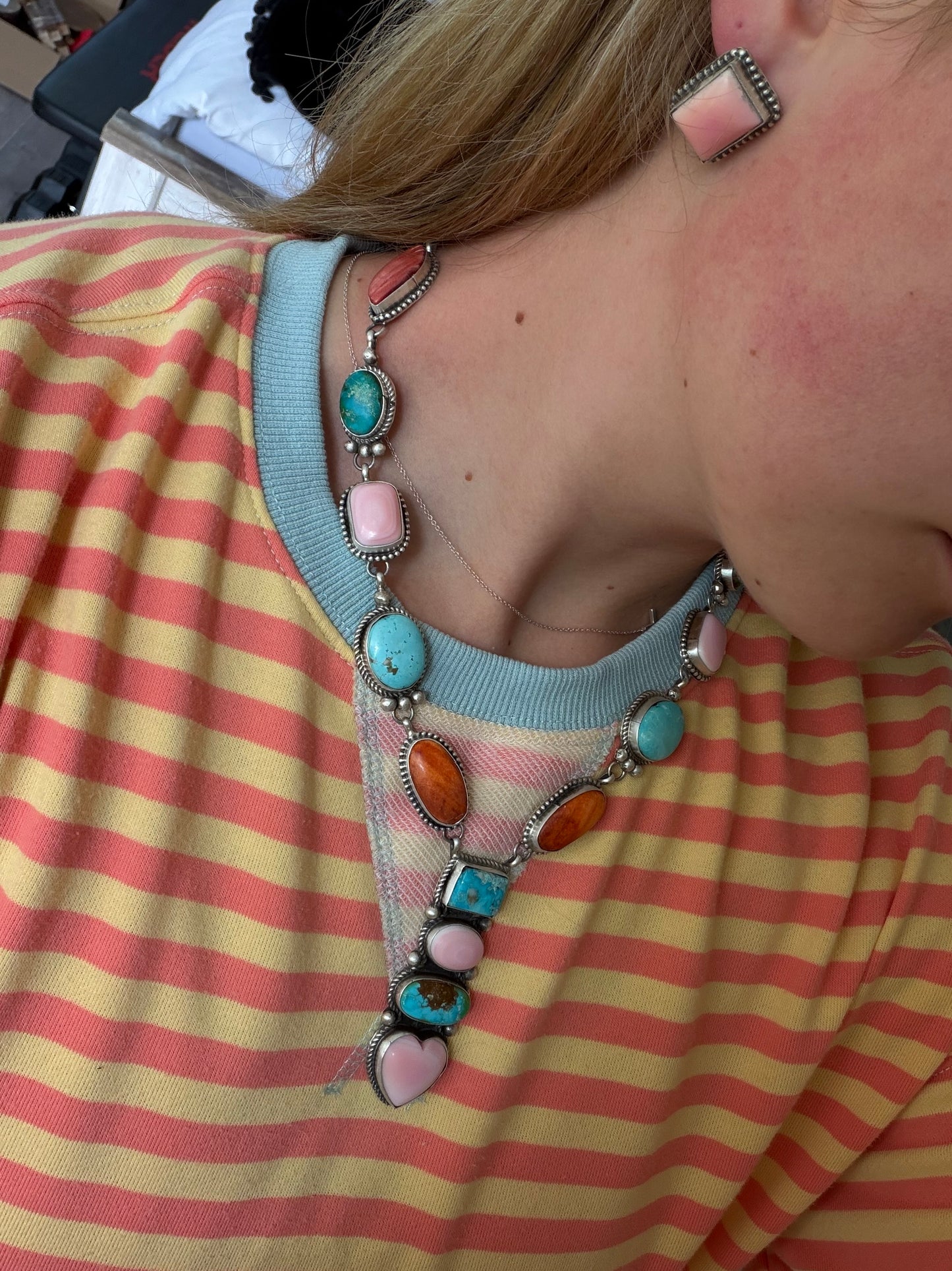Multicolor Statement Necklace and Earrings Set