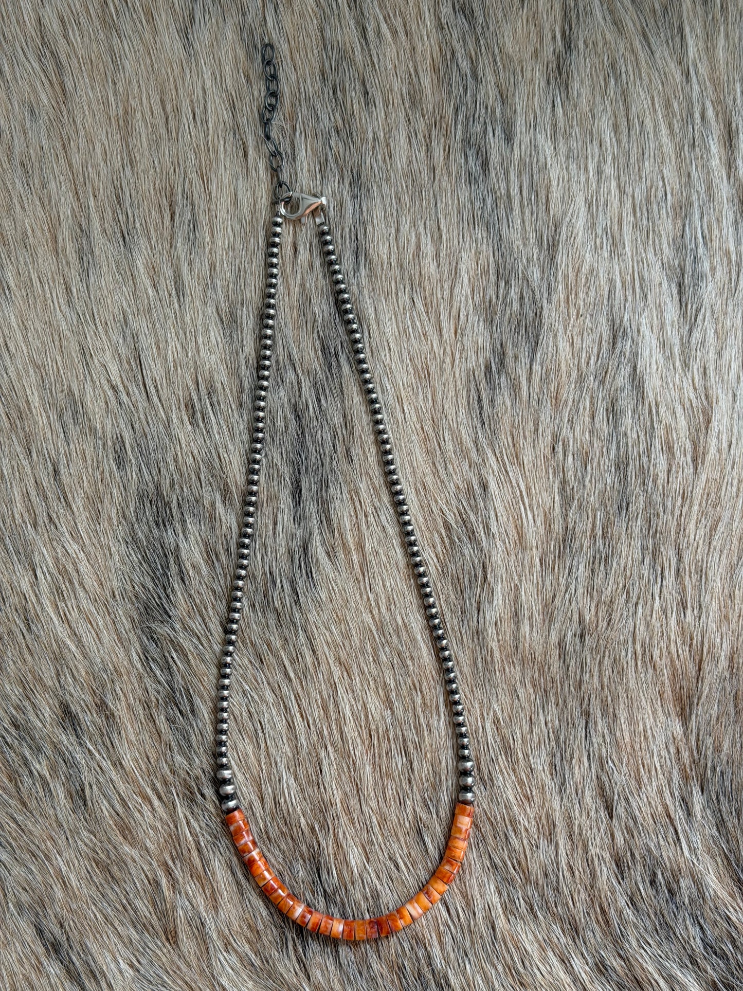 16" 3-4mm Orange Spiny Necklace