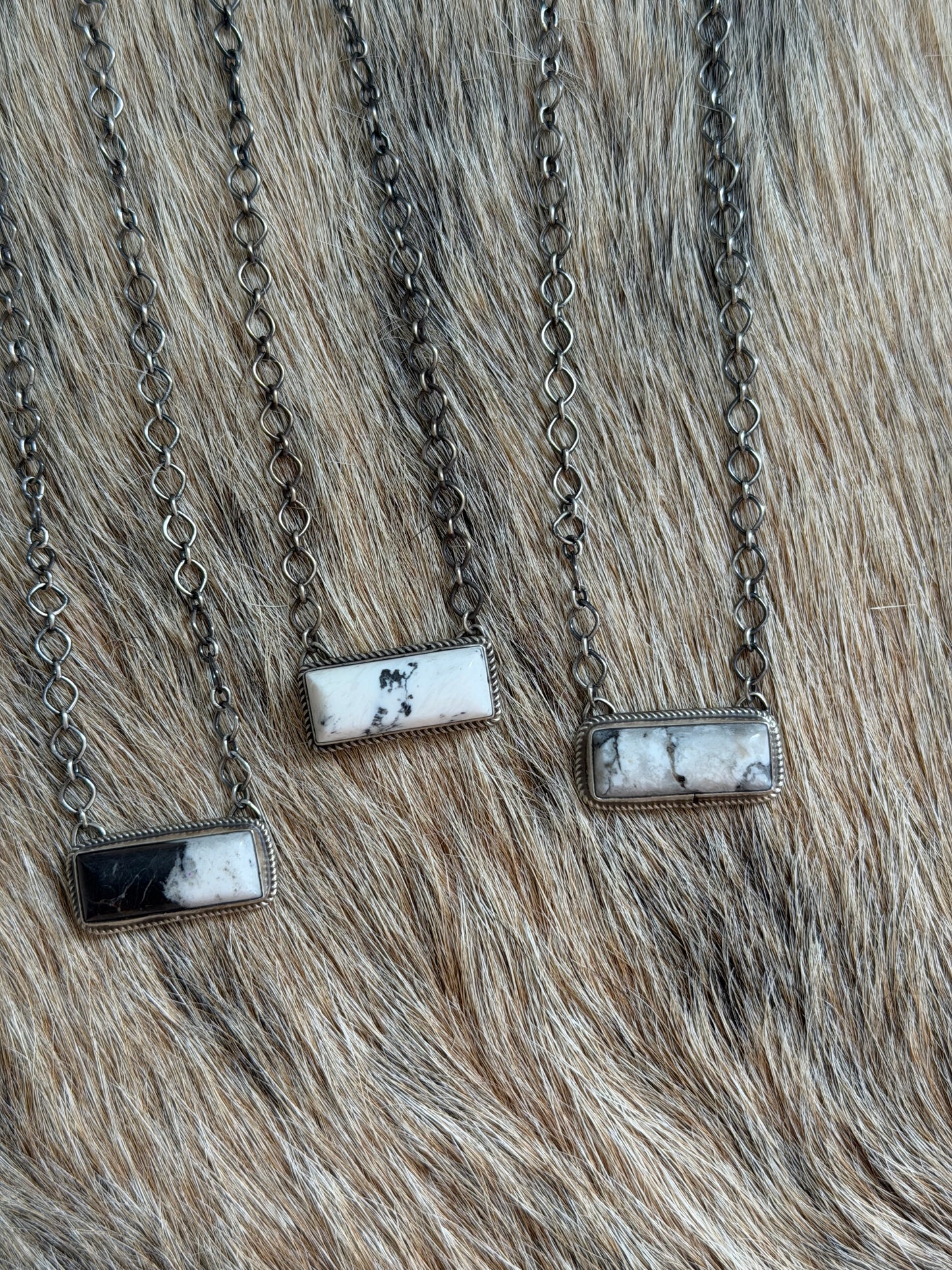 White Buffalo Bar Necklace