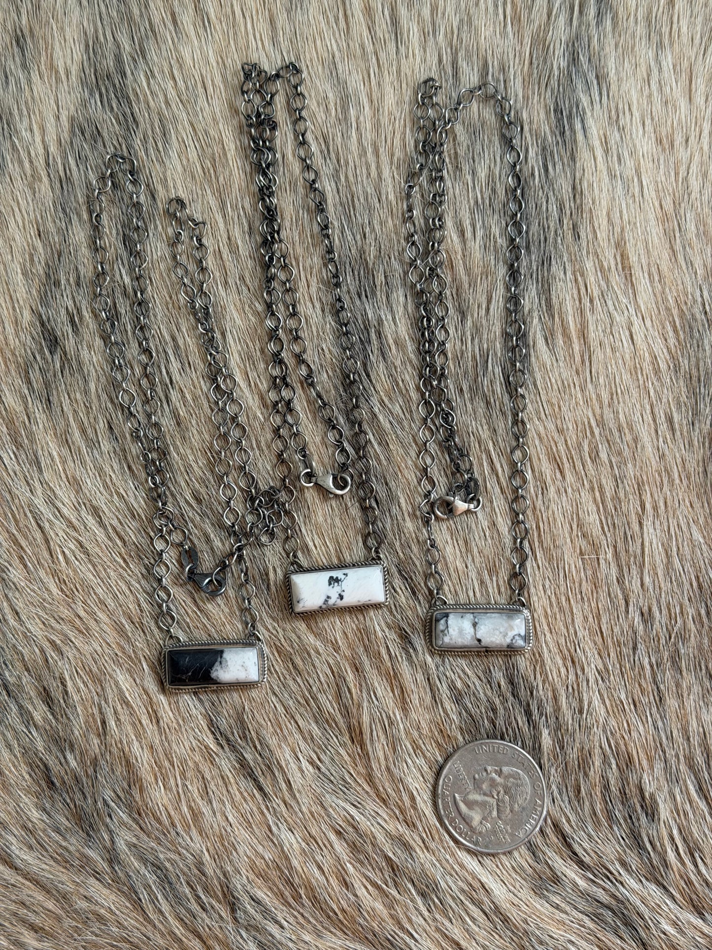 White Buffalo Bar Necklace