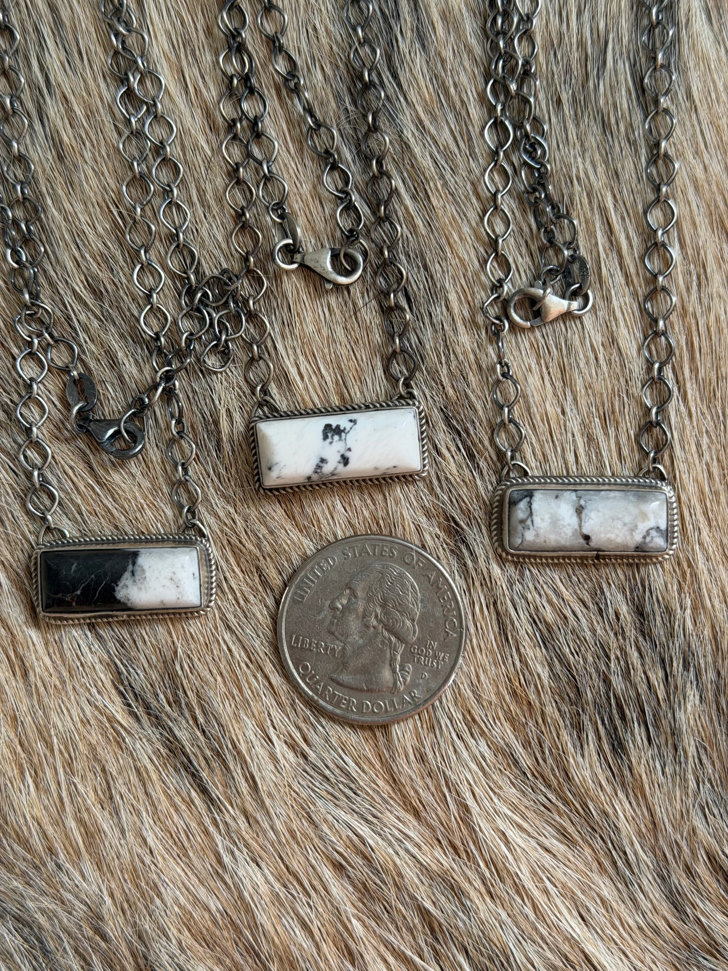 White Buffalo Bar Necklace