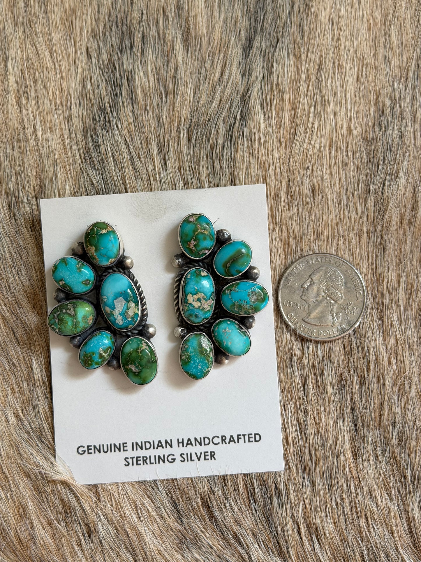 Sonoran Gold Turquoise Cluster Earrings