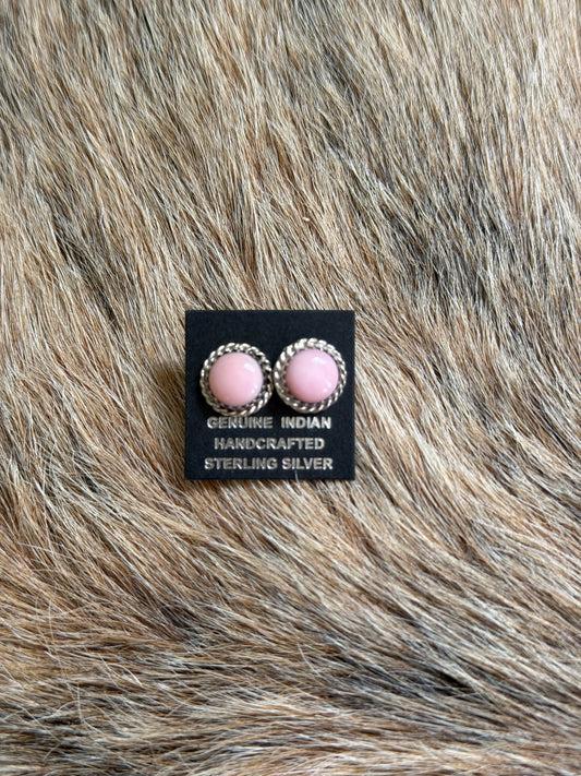 Pink Conch Stud Earrings