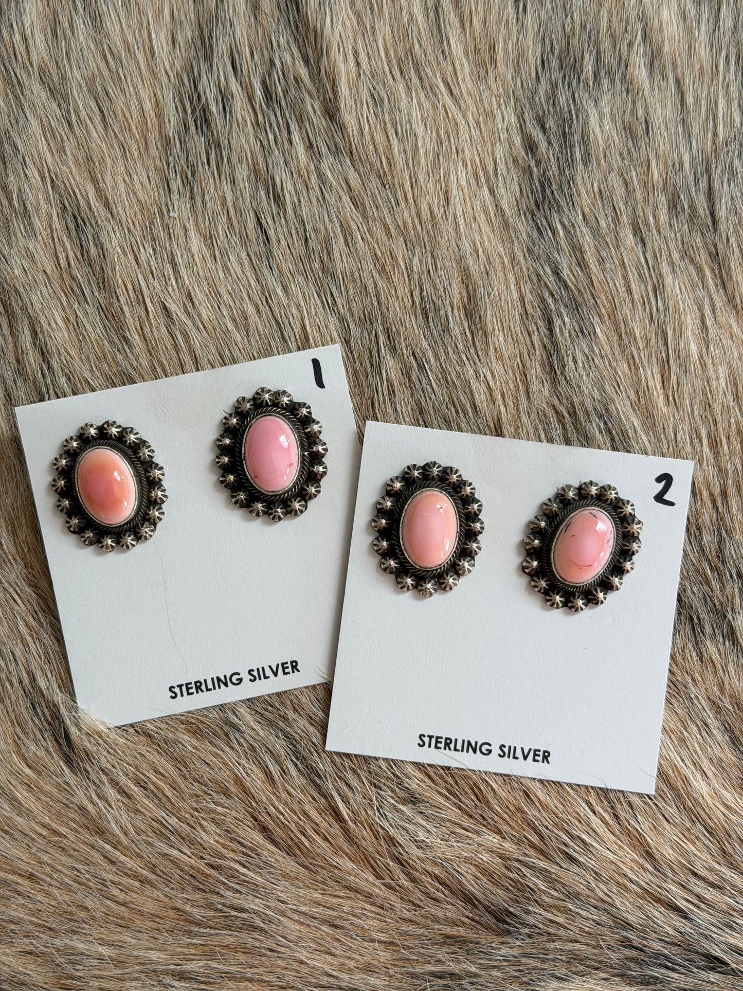 Pink Conch Stud Earrings