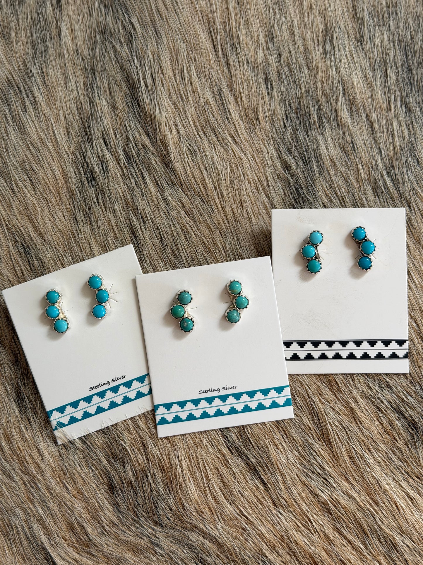 Kingman Turquoise Cluster Earrings