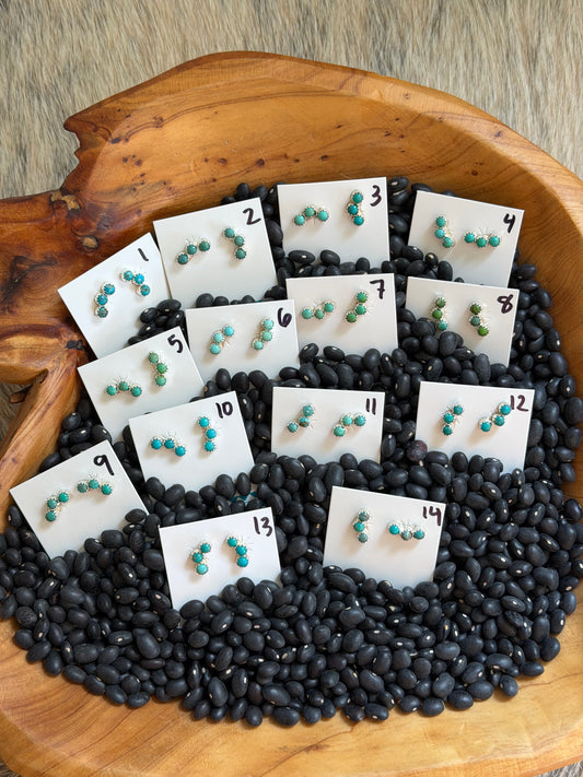 Kingman Turquoise Cluster Earrings