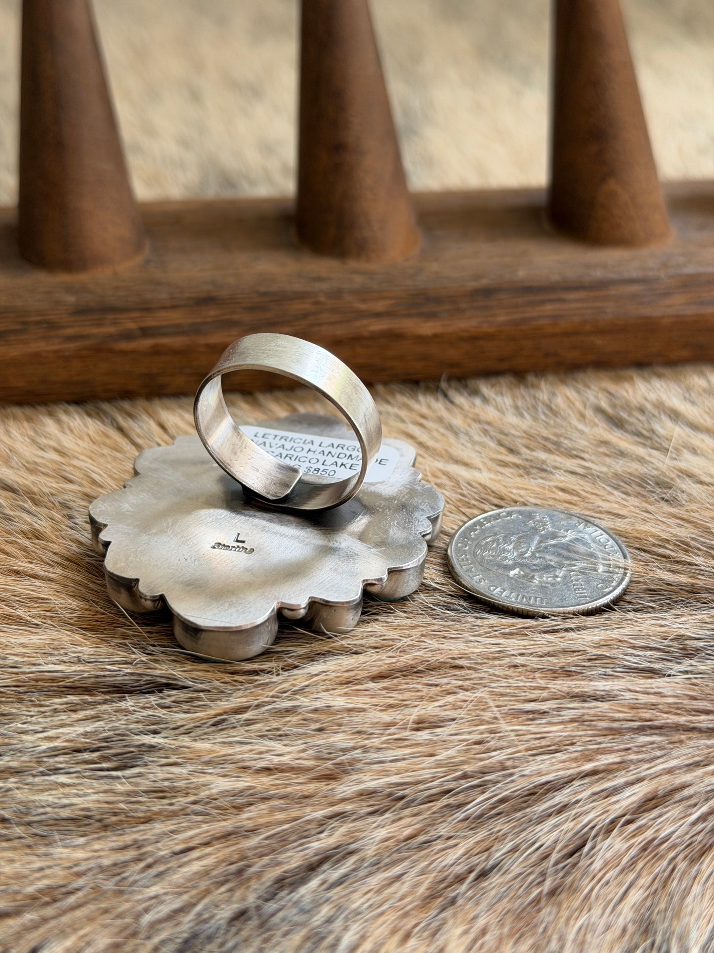 Adjustable Carico Lake Turquoise Cluster Ring
