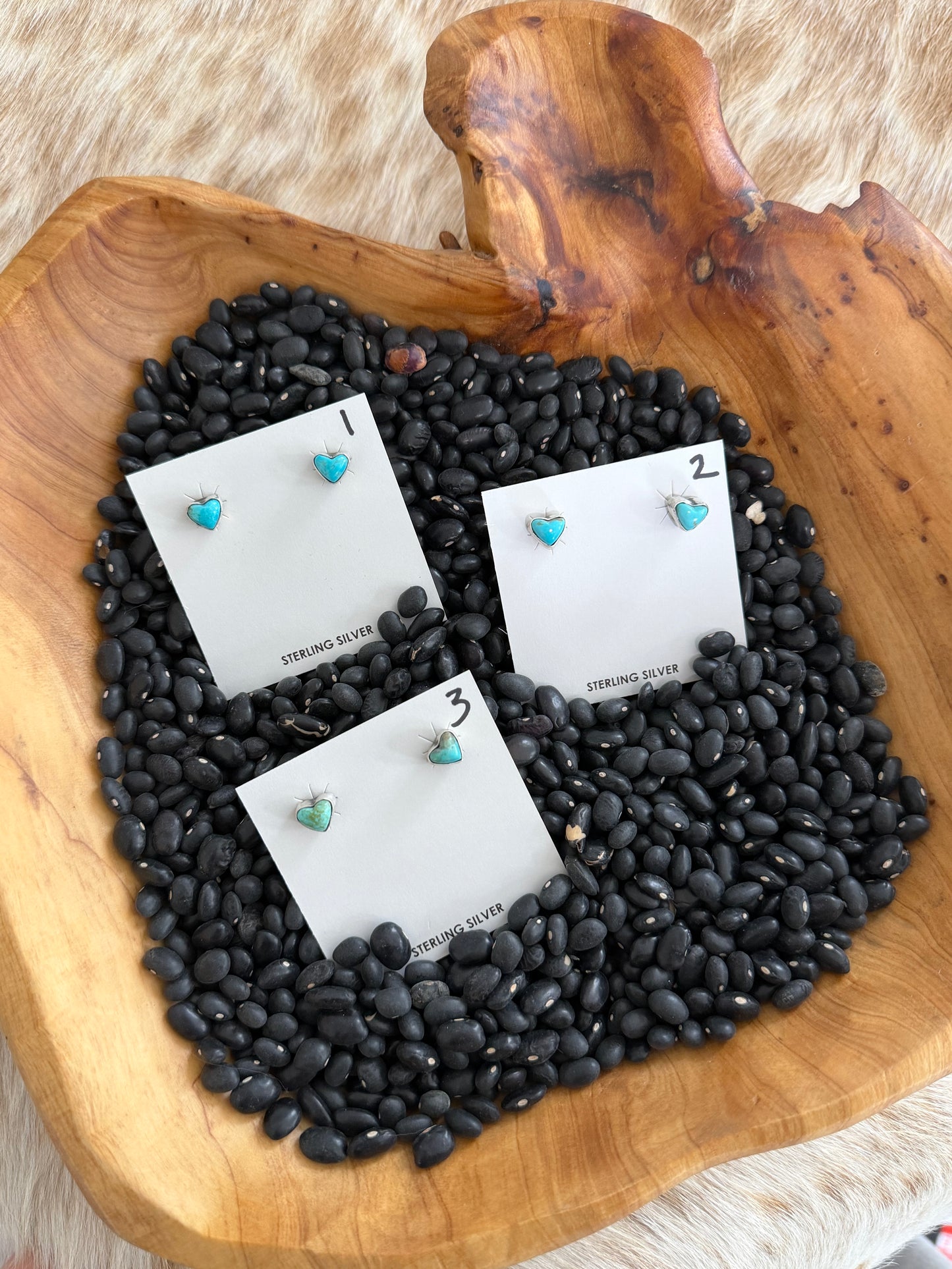 Kingman Turquoise Heart Earrings
