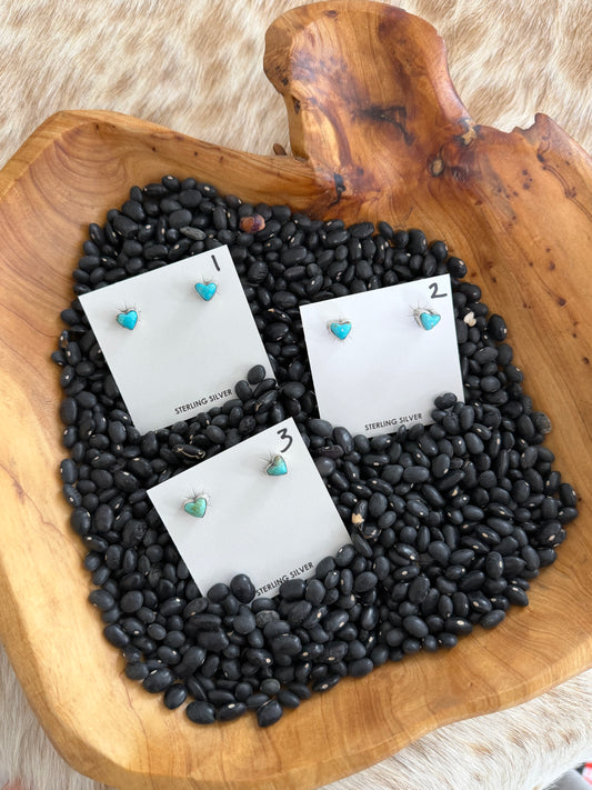 Kingman Turquoise Heart Earrings
