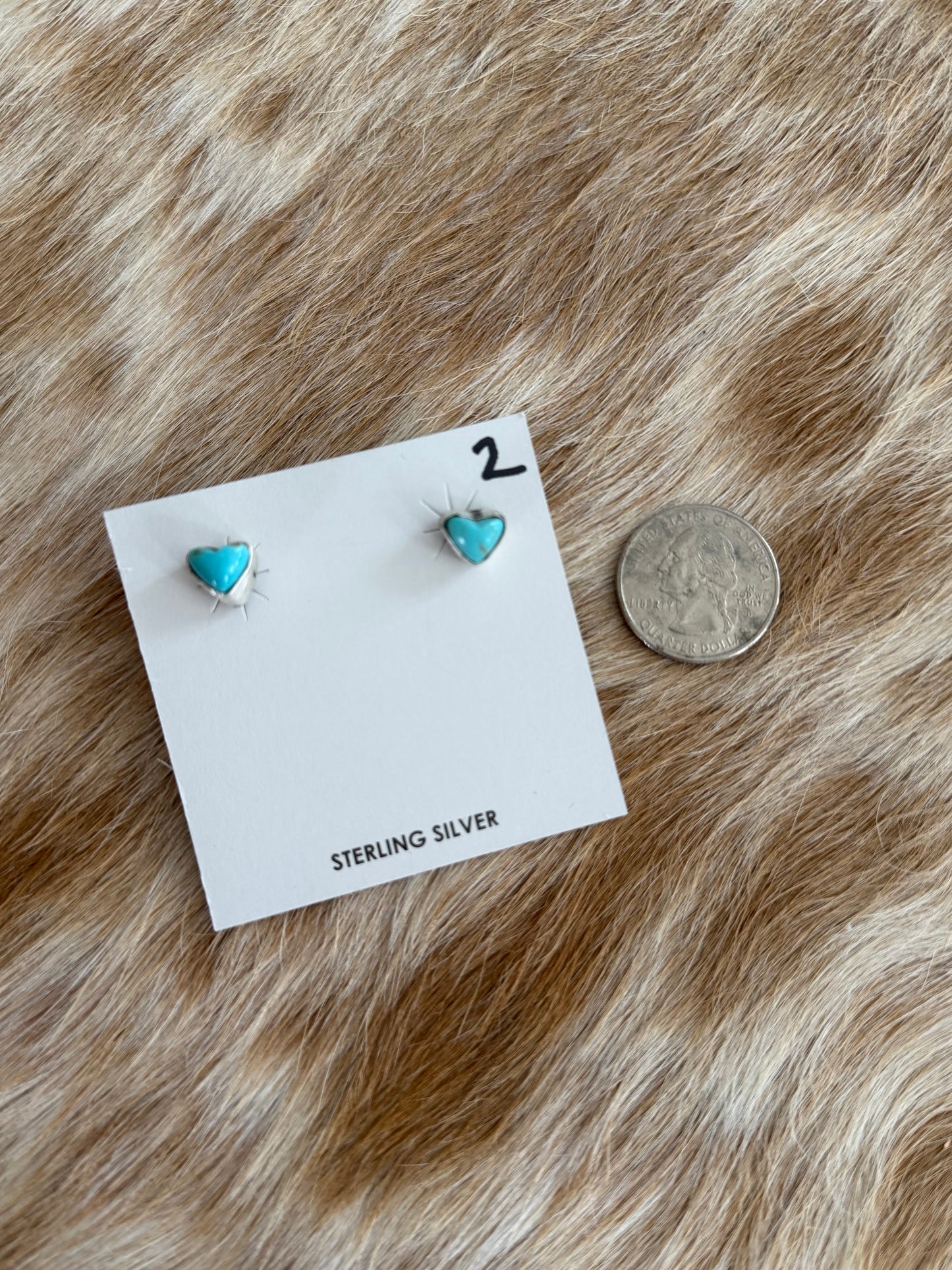 Kingman Turquoise Heart Earrings