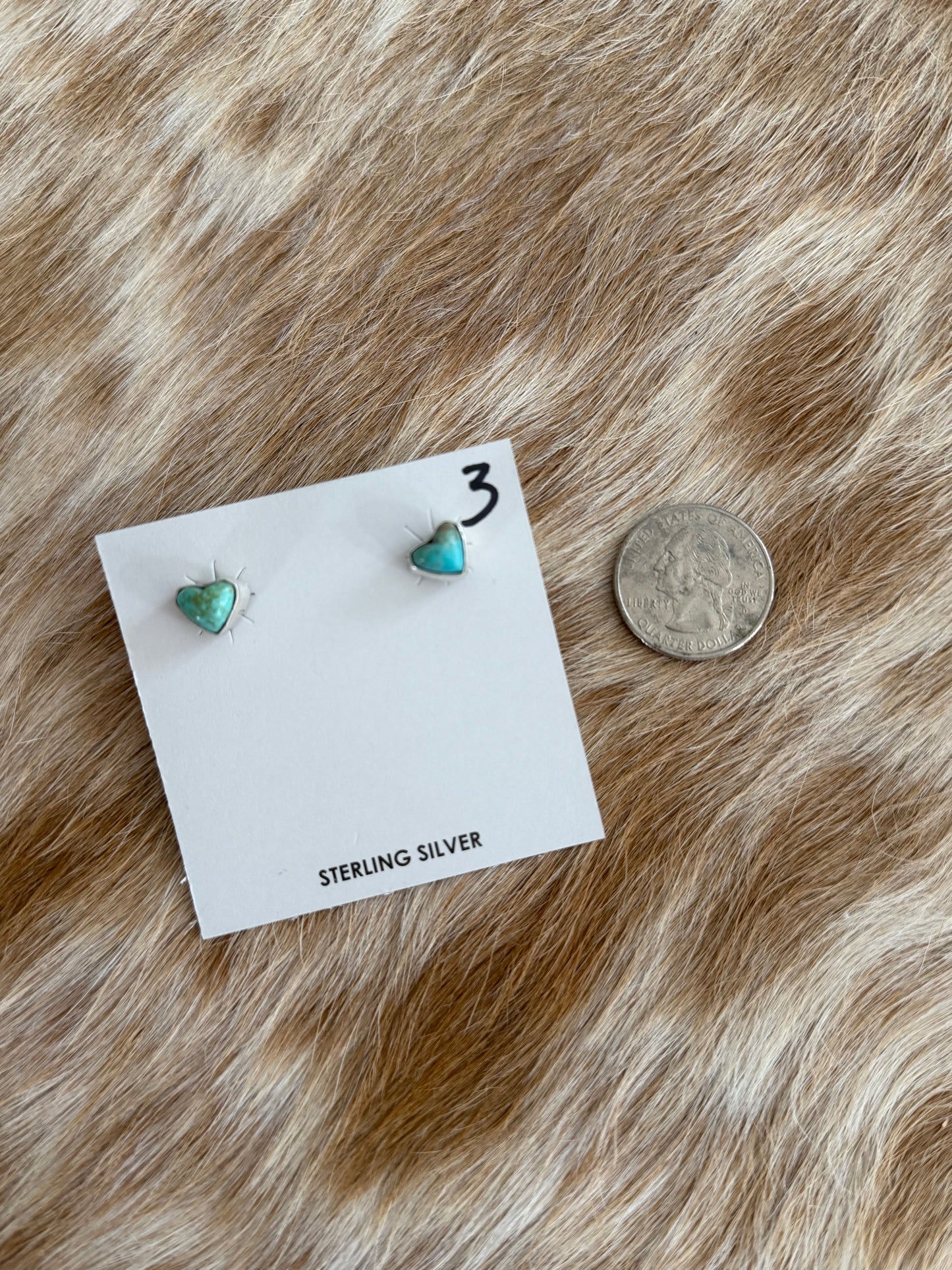 Kingman Turquoise Heart Earrings
