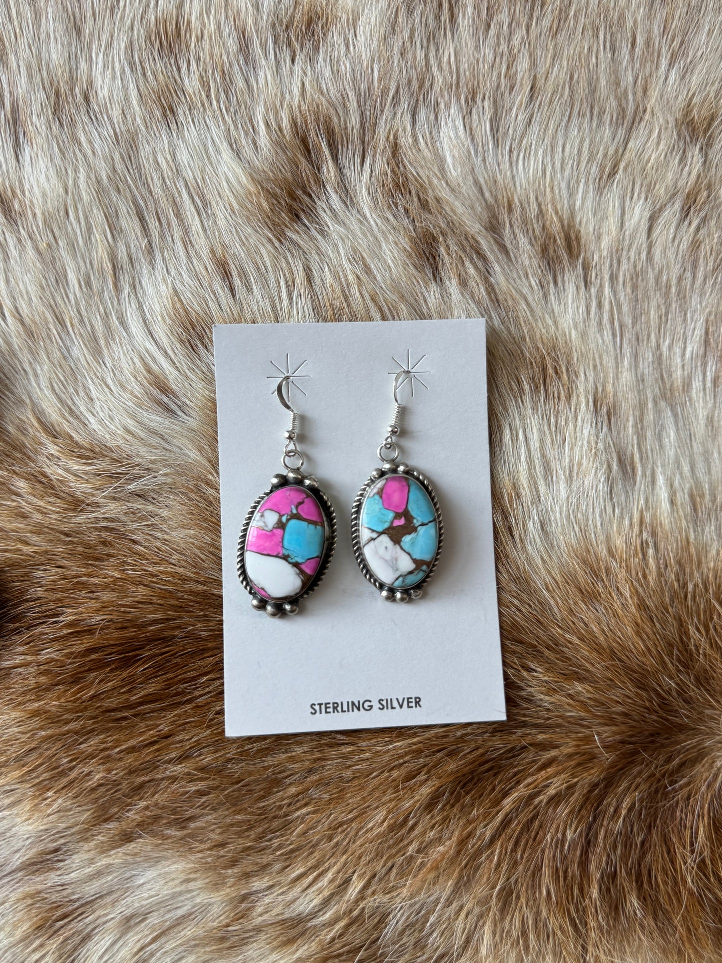 Cotton Candy Lariat Necklace and Earrings Set