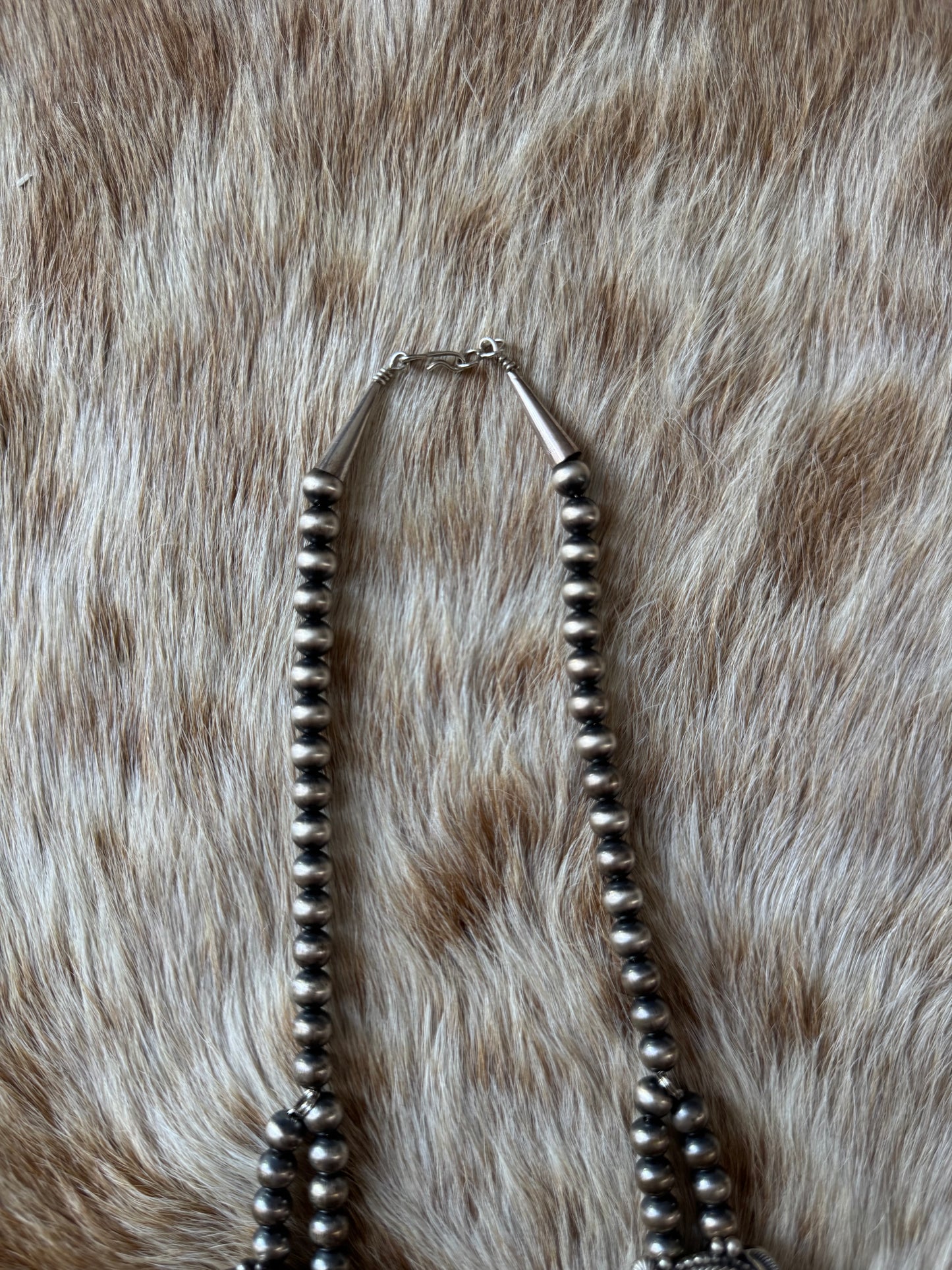 Sonoran Gold Turquoise Squash Blossom Necklace with Earrings