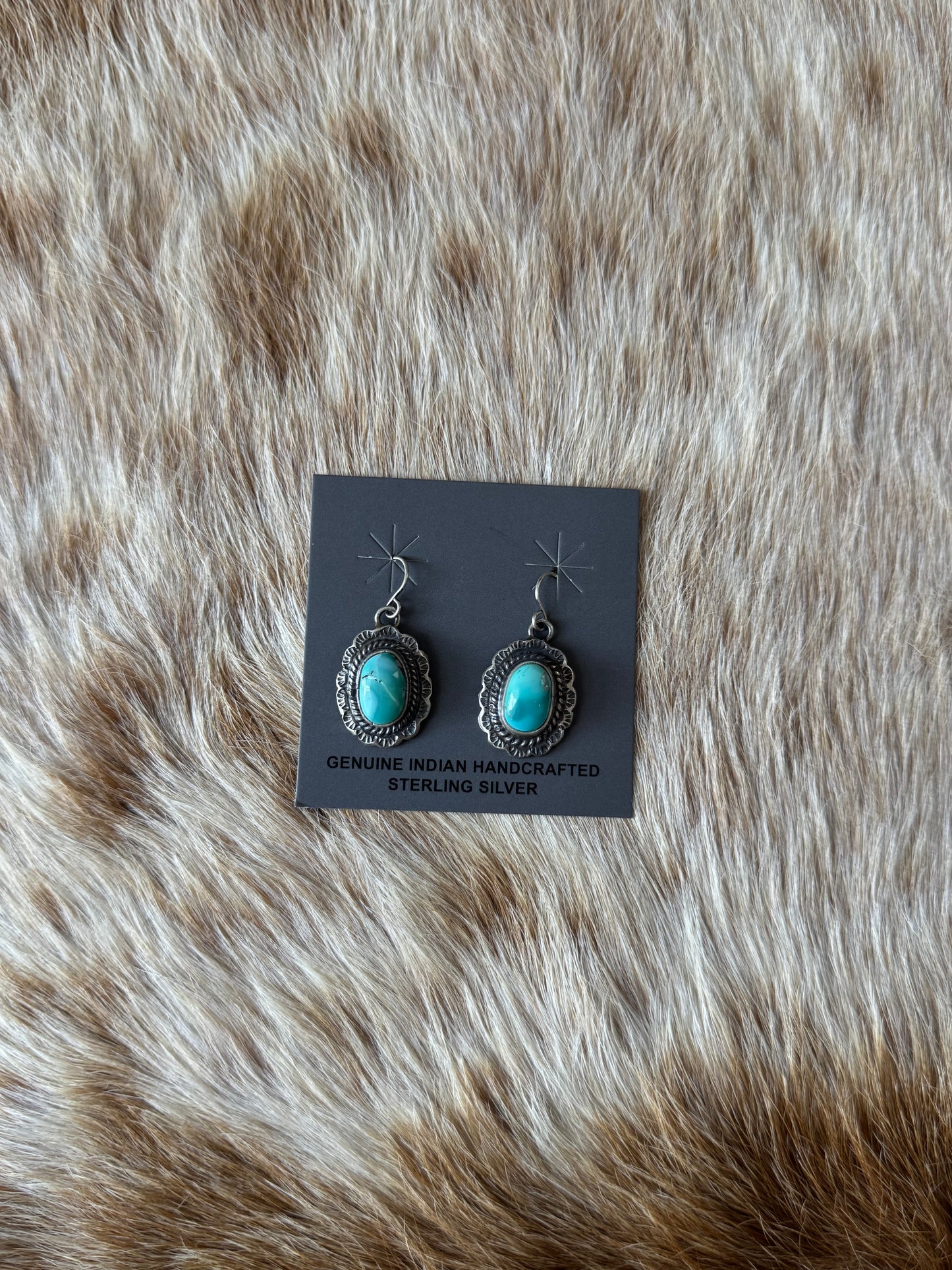 Kingman Turquoise Squash Blossom Necklace with Earrings